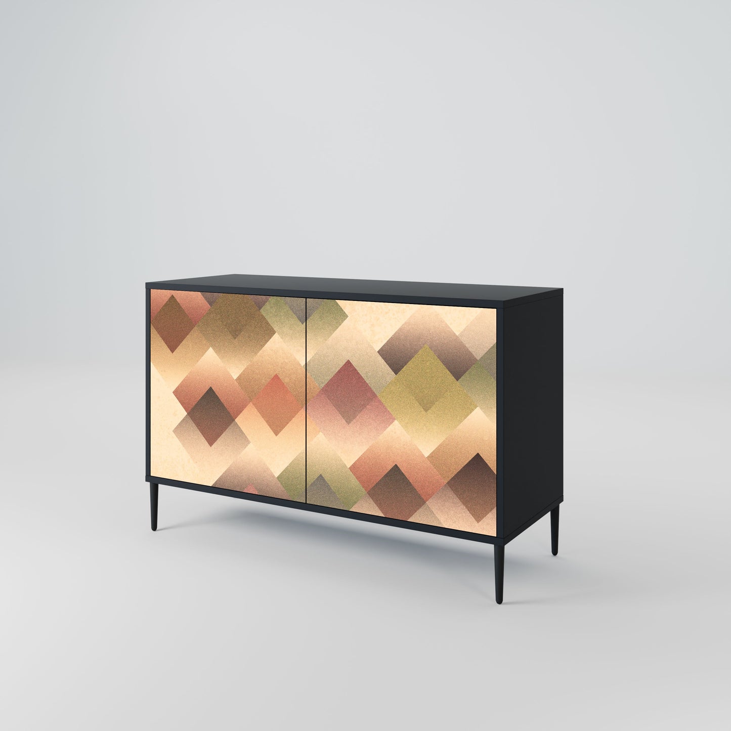 Credenza a 2 ante GEOMETRIC FUSION in finitura nera