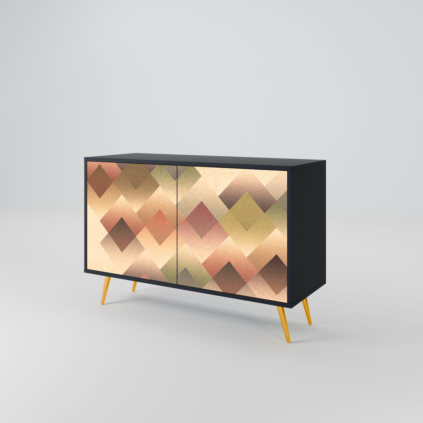 Credenza a 2 ante GEOMETRIC FUSION in finitura nera