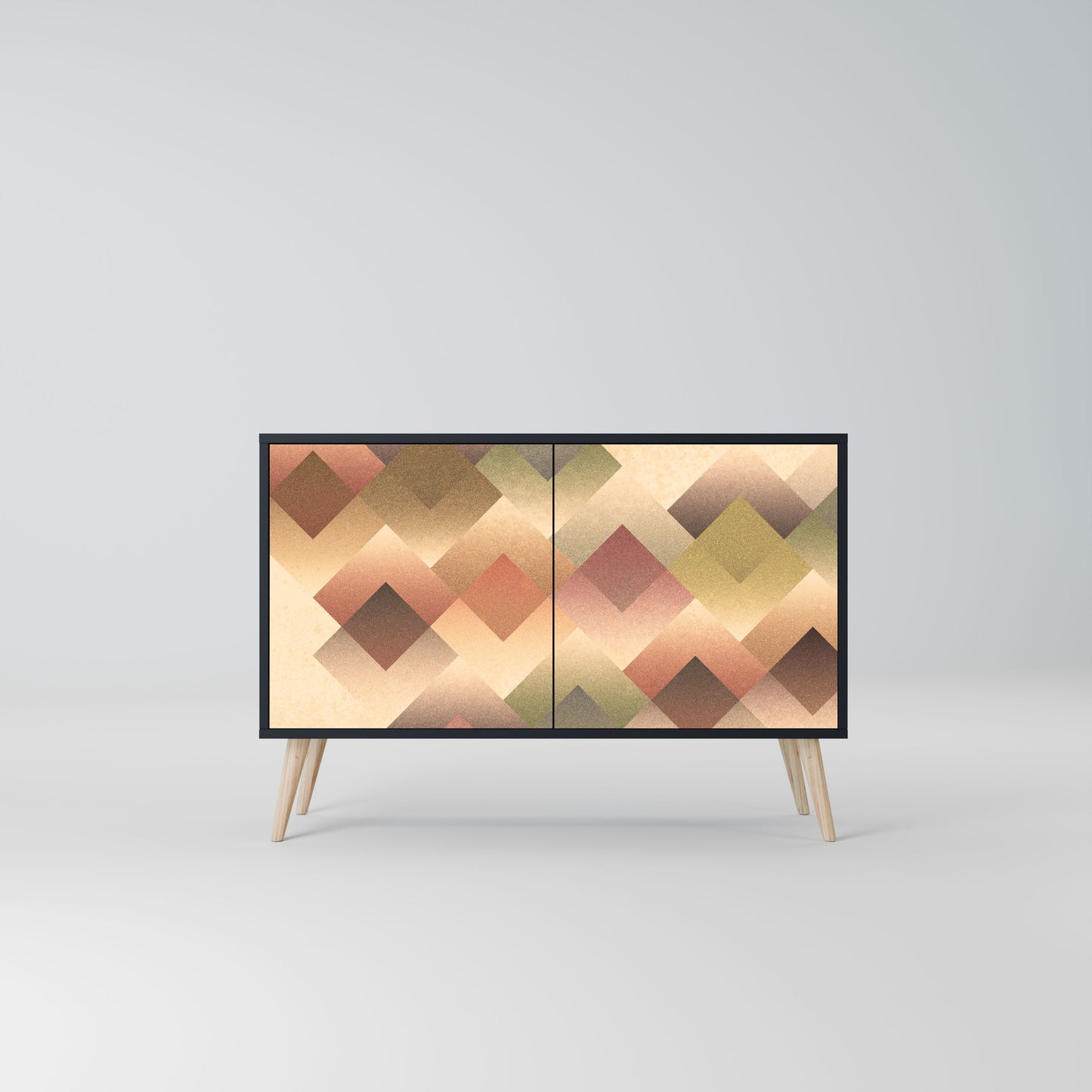 Credenza a 2 ante GEOMETRIC FUSION in finitura nera