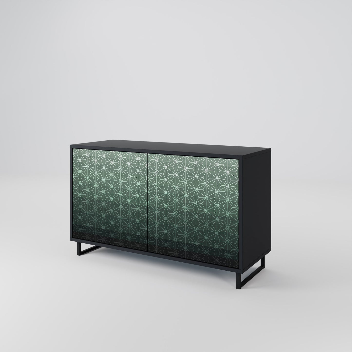 Credenza ORNAMENTAL GLIMMER a 2 ante in finitura nera