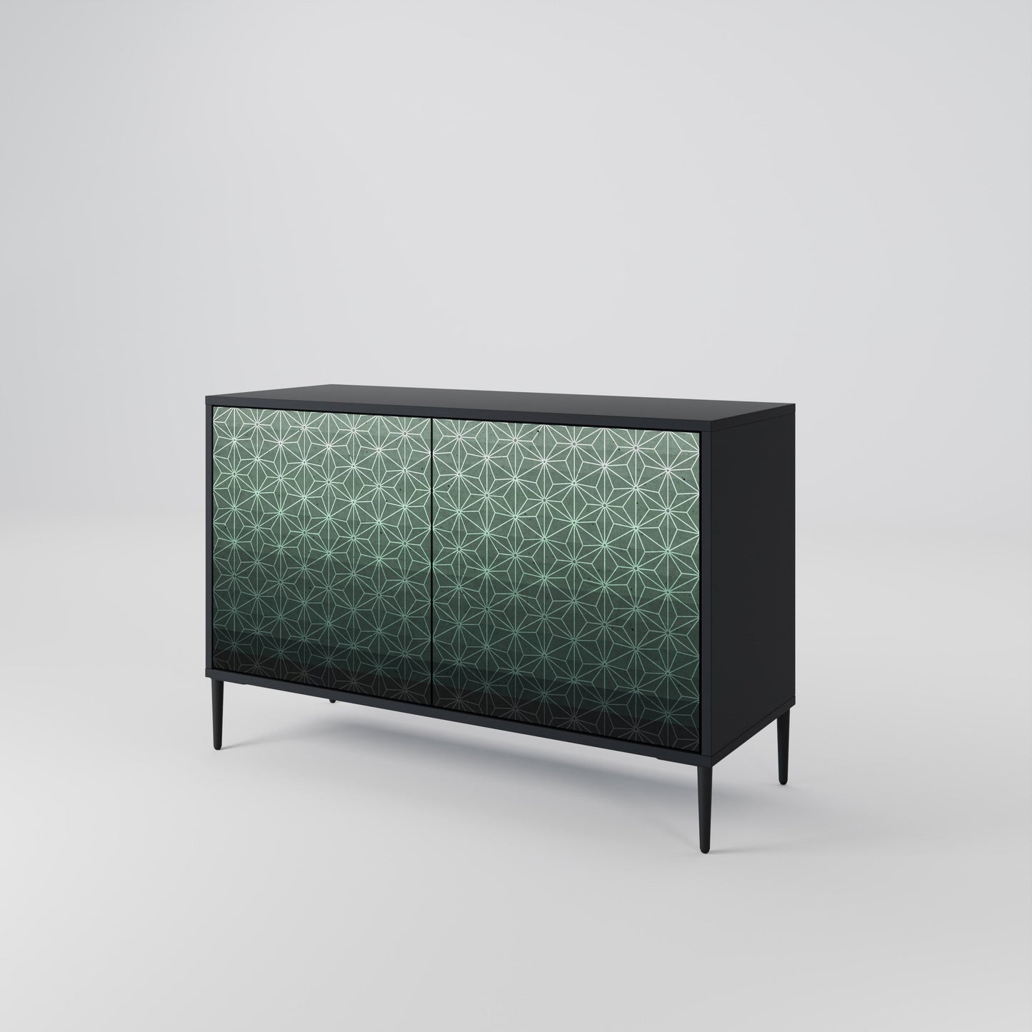 Credenza ORNAMENTAL GLIMMER a 2 ante in finitura nera