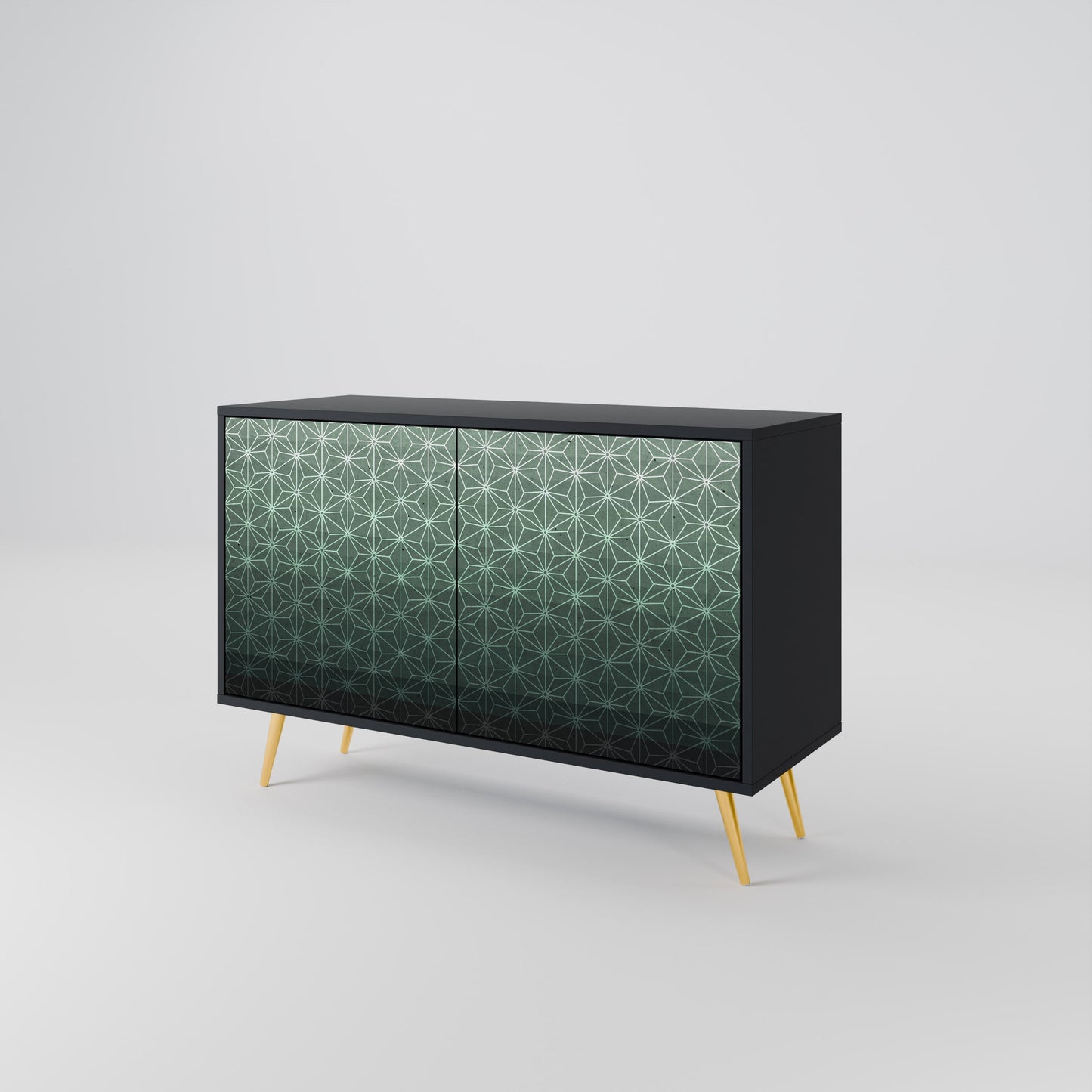 Credenza ORNAMENTAL GLIMMER a 2 ante in finitura nera