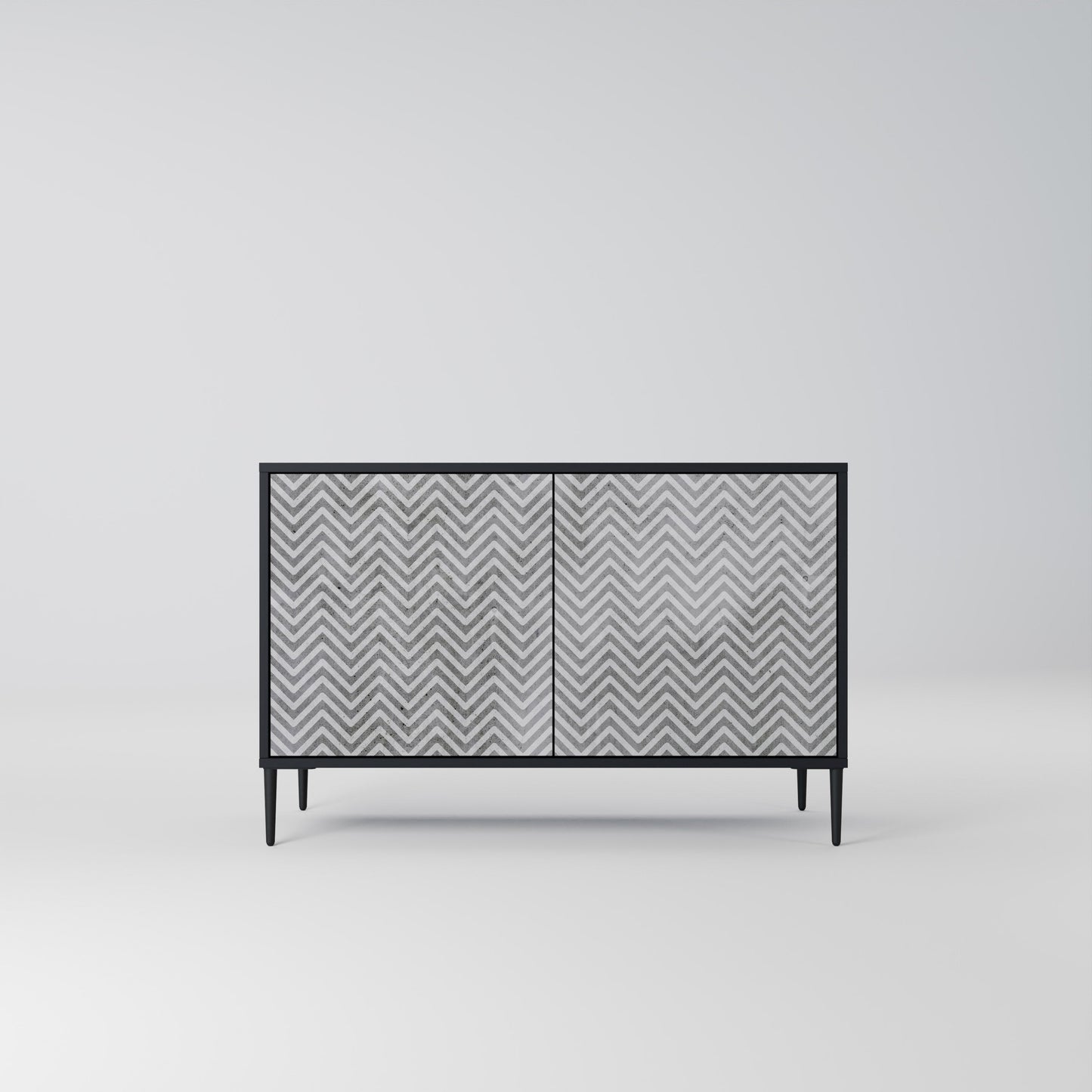 Credenza CONCRETE ZIG ZAG a 2 ante in finitura nera