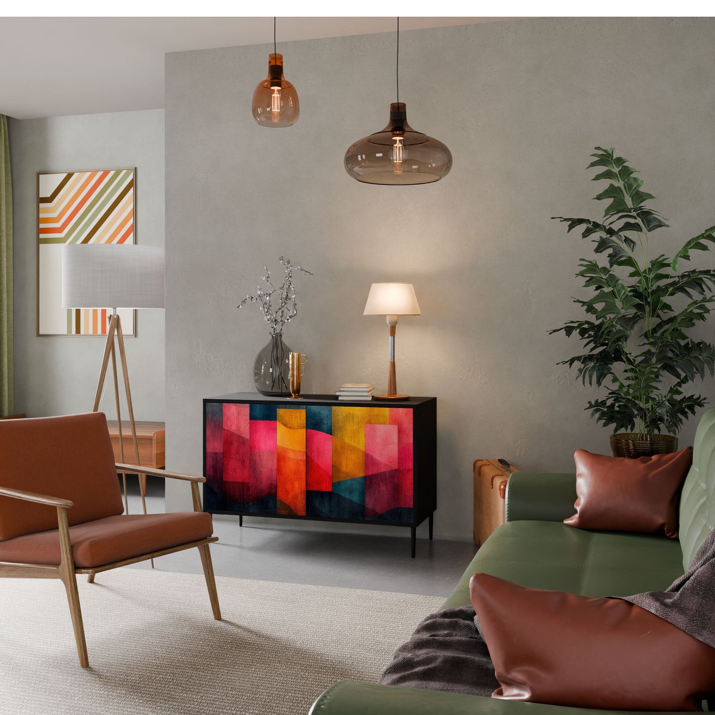 Credenza a 2 ante COLORFUL SOUNDS in finitura nera