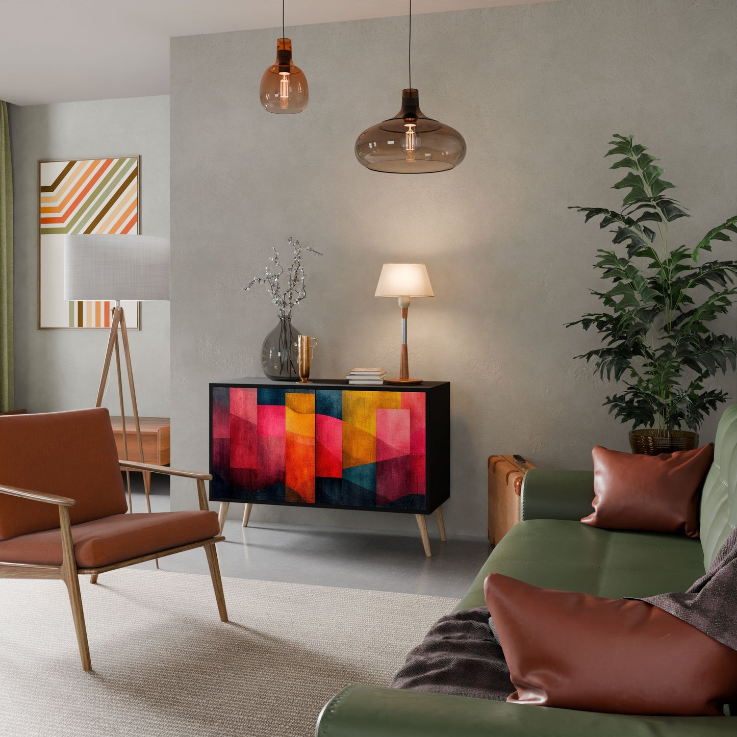 Credenza a 2 ante COLORFUL SOUNDS in finitura nera