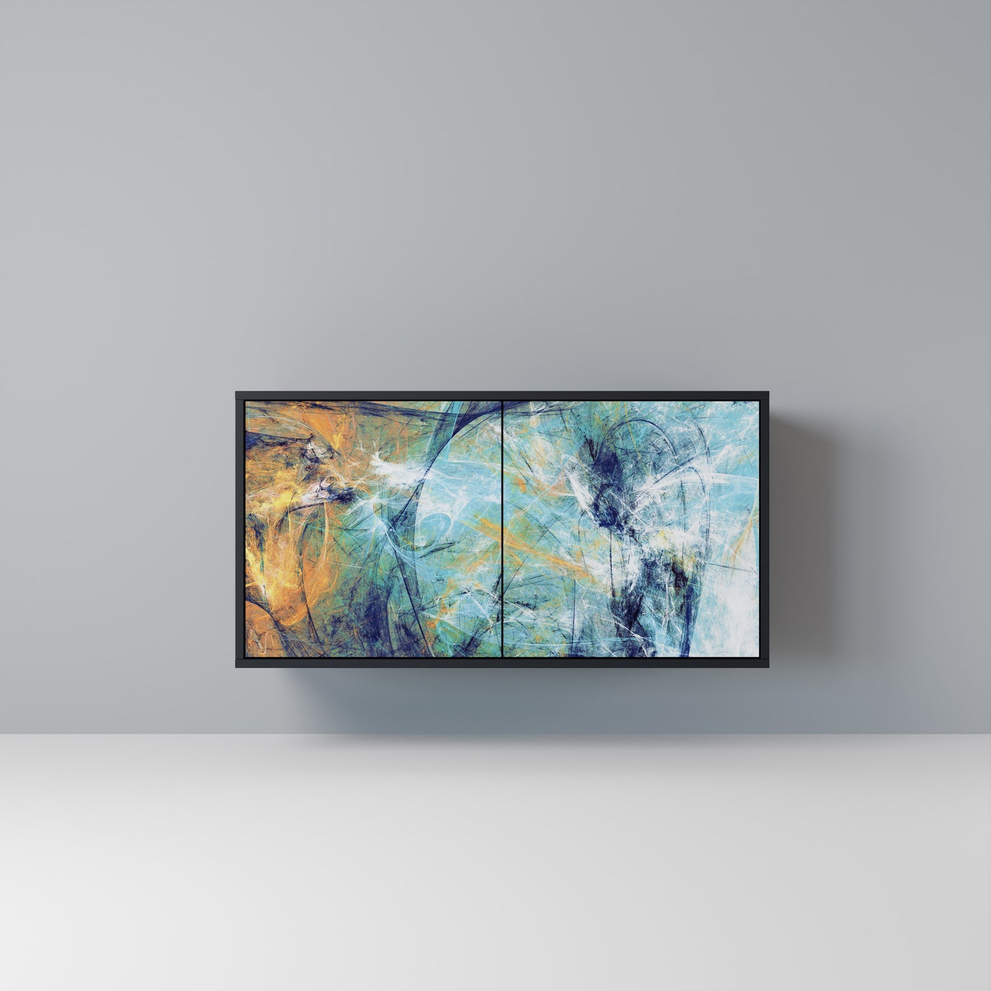 ABSTRACT THOUGHTS Madia a 2 Ante in Finitura Nera