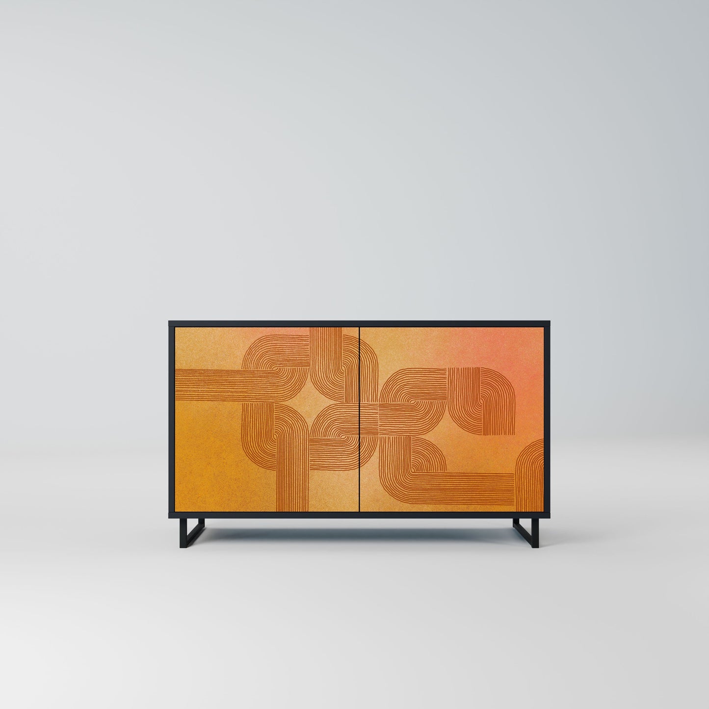 Credenza a 2 ante con finitura nera STRENGTHENING RELATION