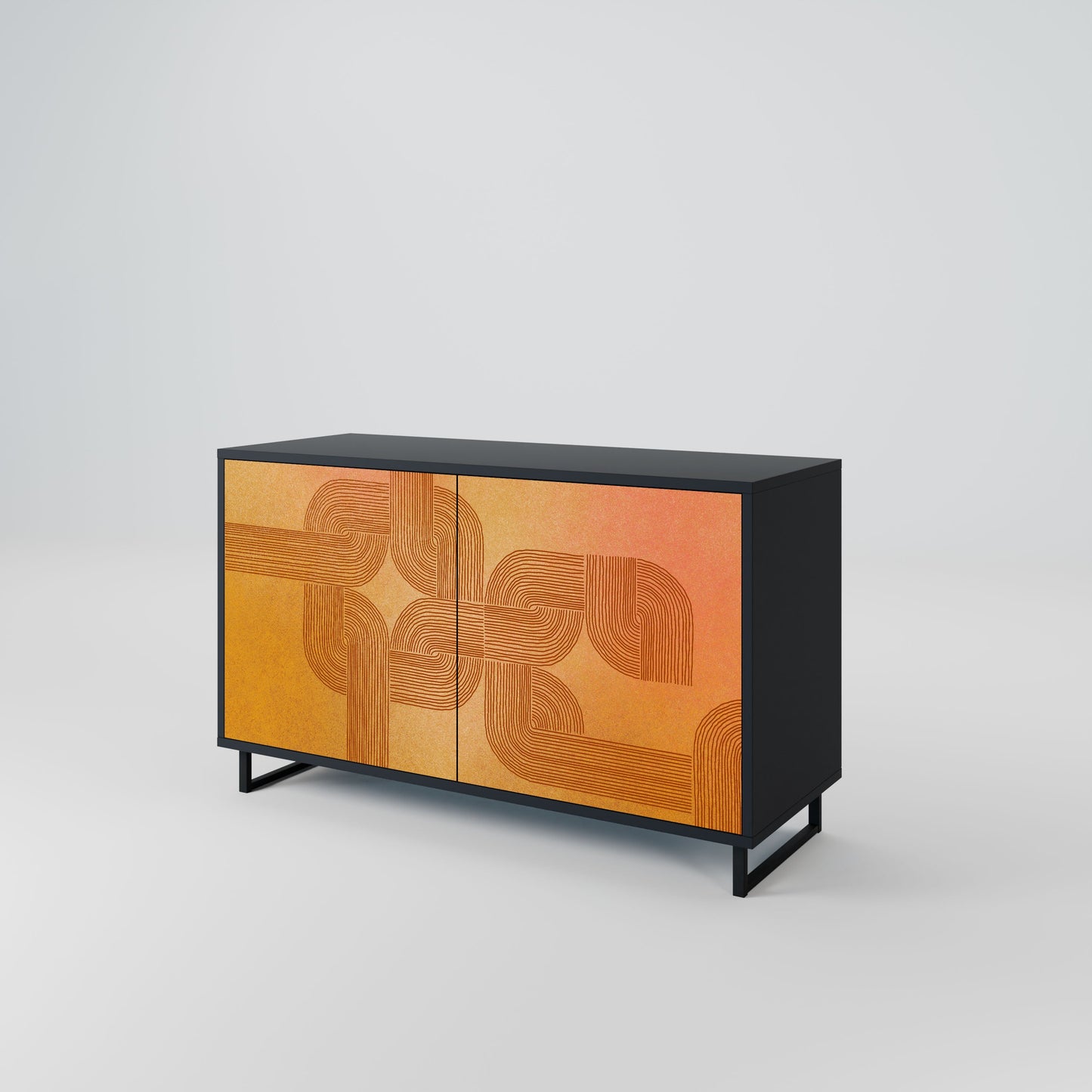 Credenza a 2 ante con finitura nera STRENGTHENING RELATION