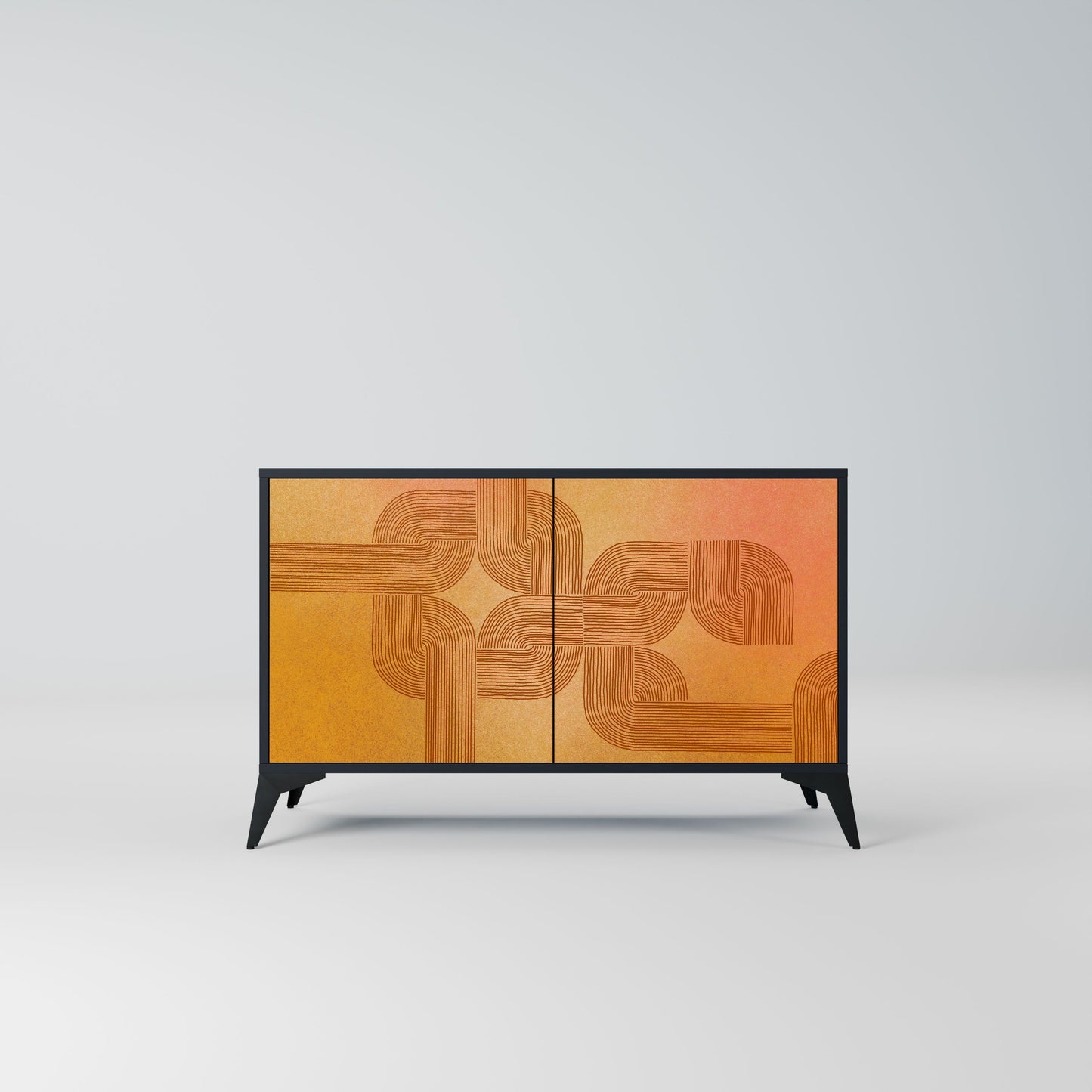 Credenza a 2 ante con finitura nera STRENGTHENING RELATION