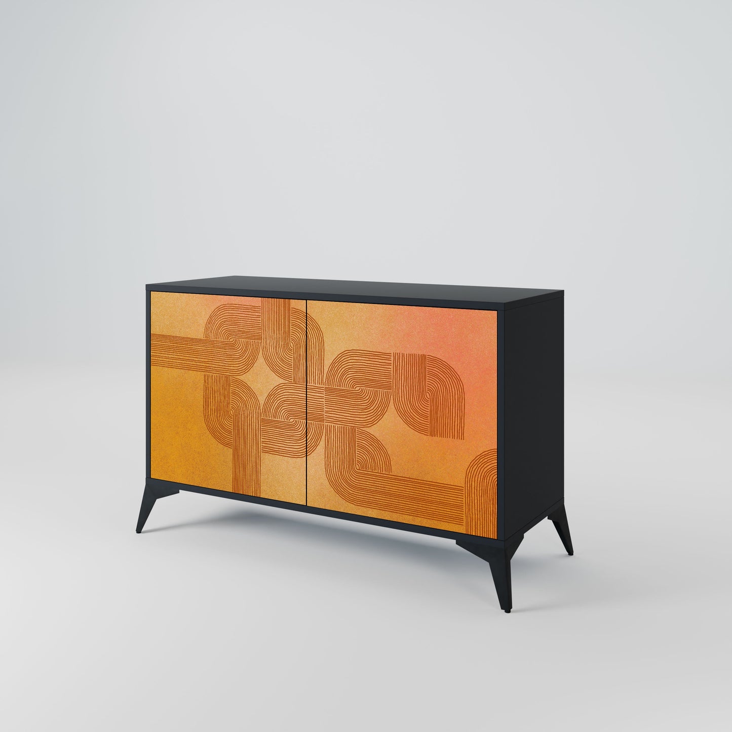 Credenza a 2 ante con finitura nera STRENGTHENING RELATION