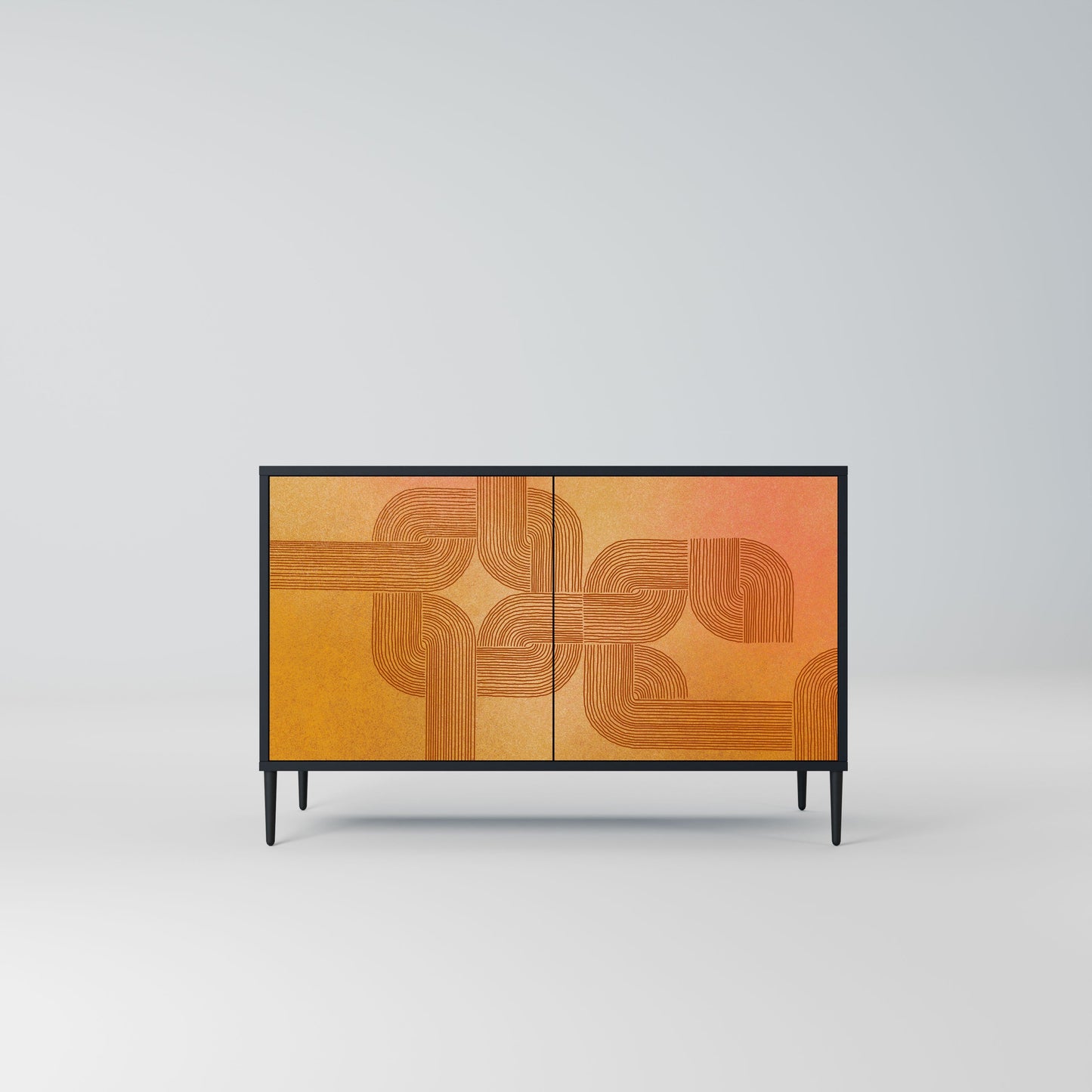 Credenza a 2 ante con finitura nera STRENGTHENING RELATION
