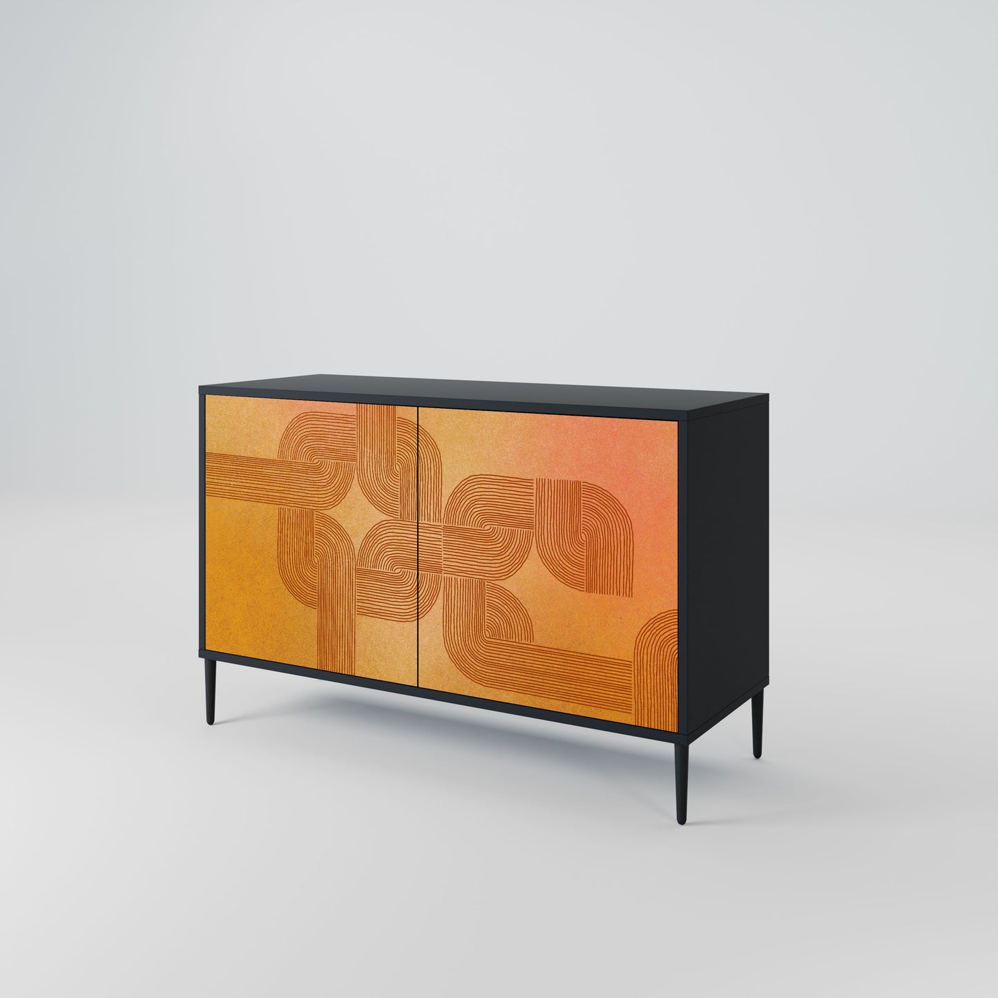 Credenza a 2 ante con finitura nera STRENGTHENING RELATION