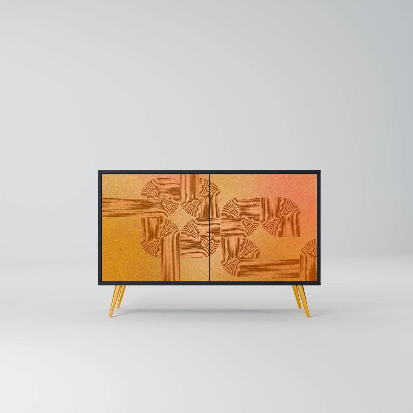 Credenza a 2 ante con finitura nera STRENGTHENING RELATION