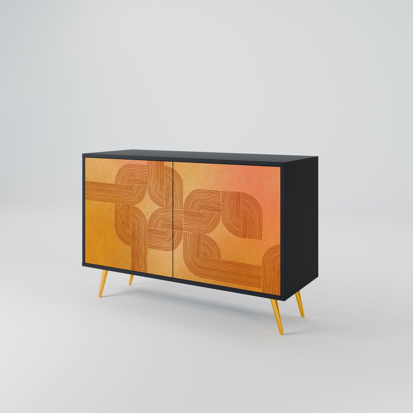 Credenza a 2 ante con finitura nera STRENGTHENING RELATION
