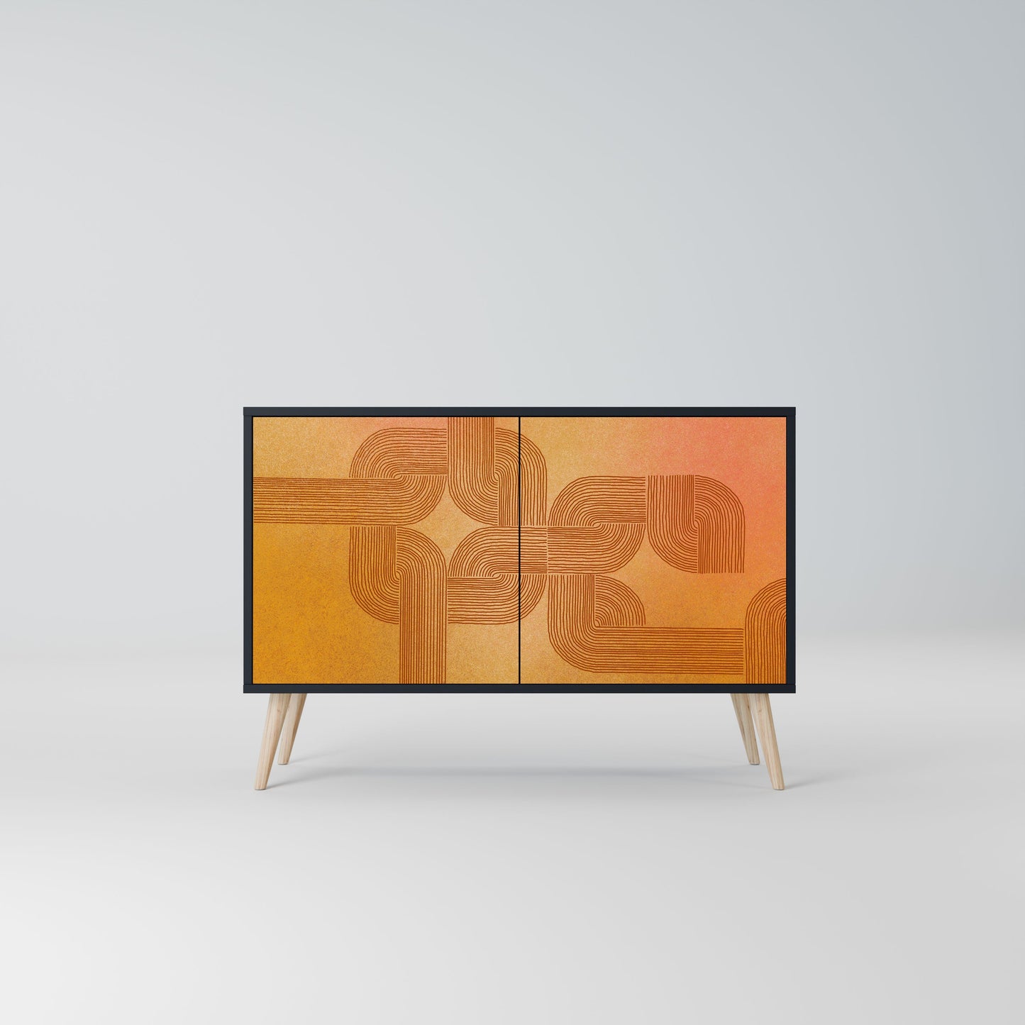 Credenza a 2 ante con finitura nera STRENGTHENING RELATION