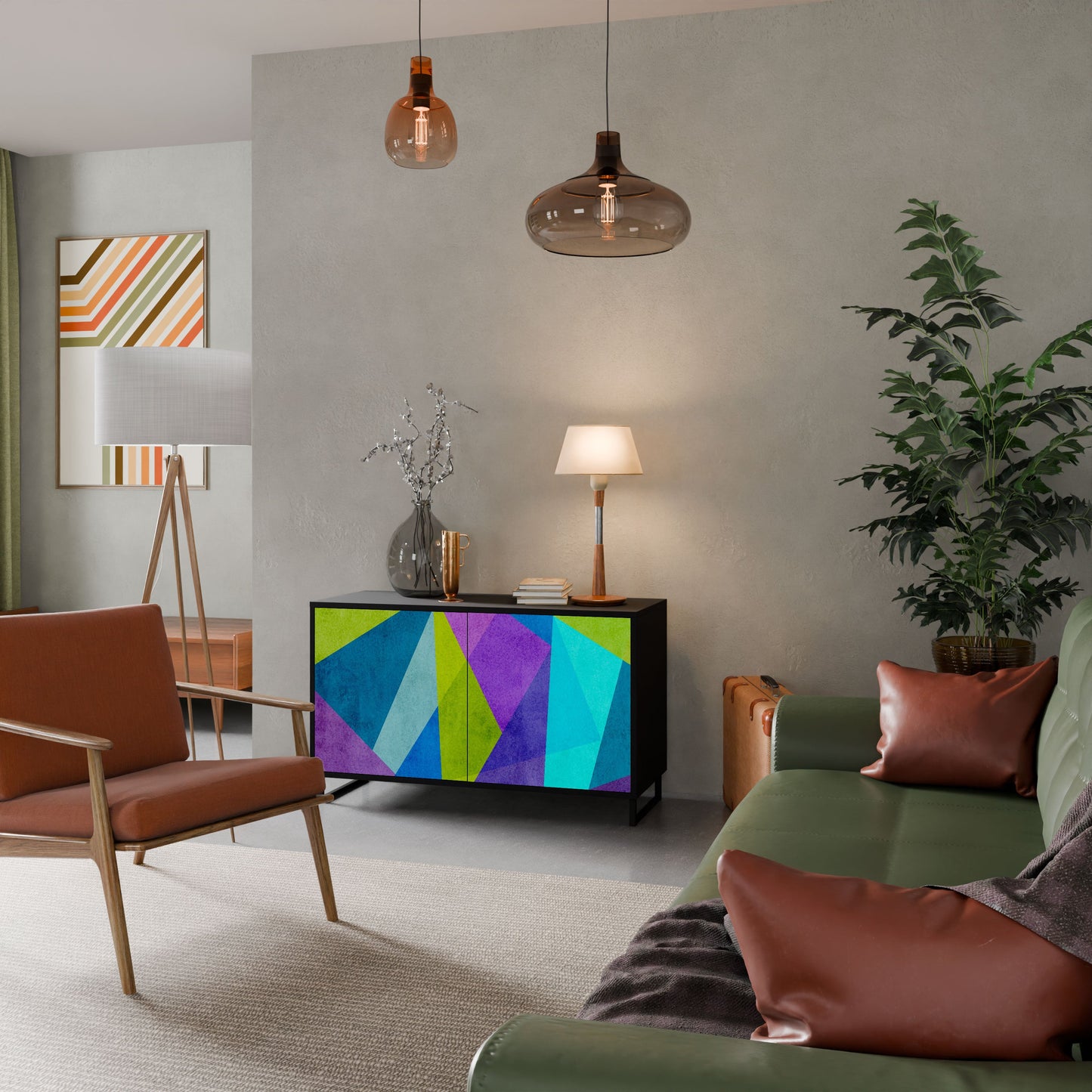 Credenza COLD SHOWCASE a 2 ante in finitura nera