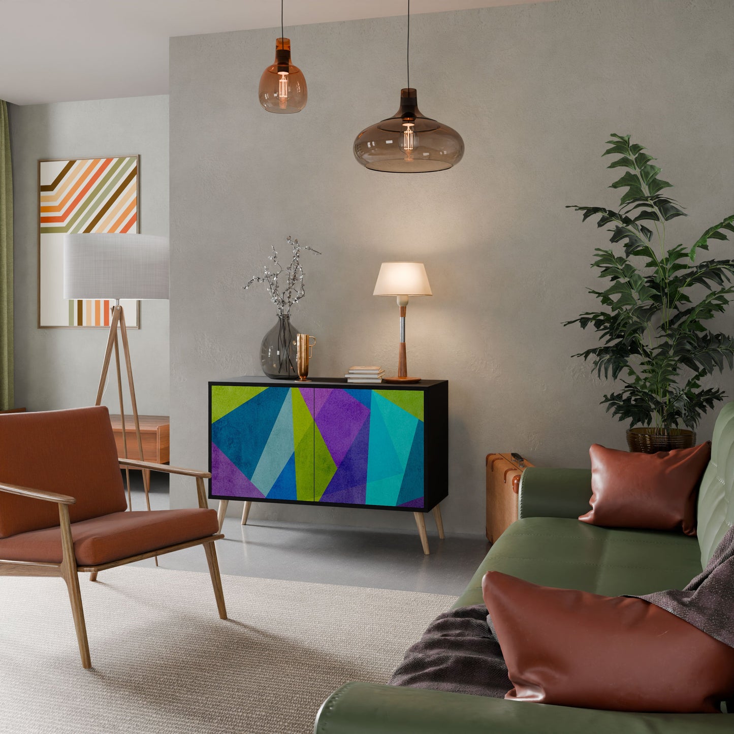 Credenza COLD SHOWCASE a 2 ante in finitura nera