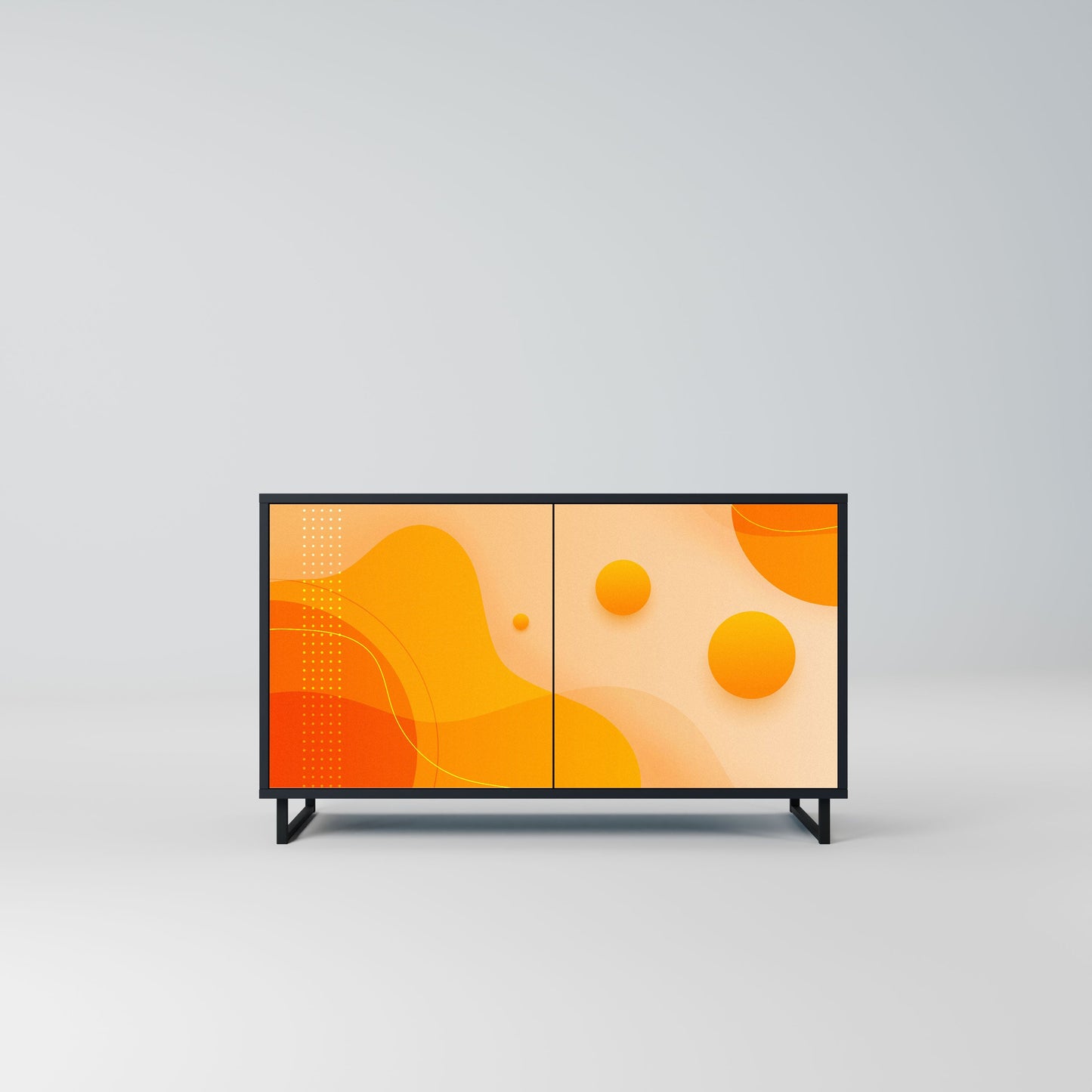 Credenza a 2 ante ORANGE ARRANGEMENT in finitura nera
