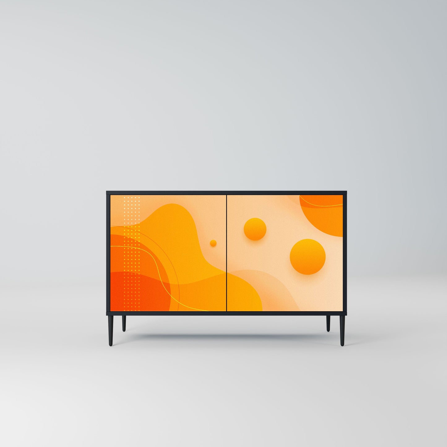 Credenza a 2 ante ORANGE ARRANGEMENT in finitura nera