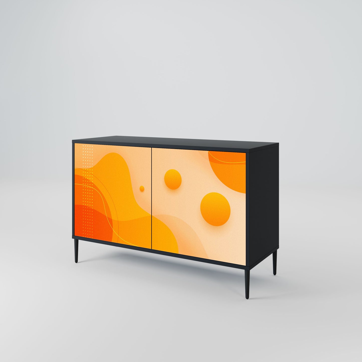 Credenza a 2 ante ORANGE ARRANGEMENT in finitura nera