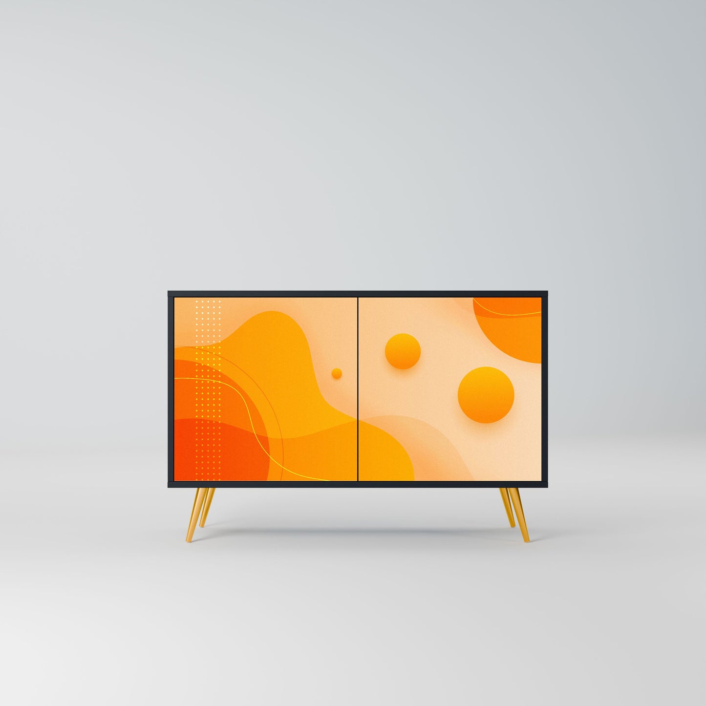 Credenza a 2 ante ORANGE ARRANGEMENT in finitura nera