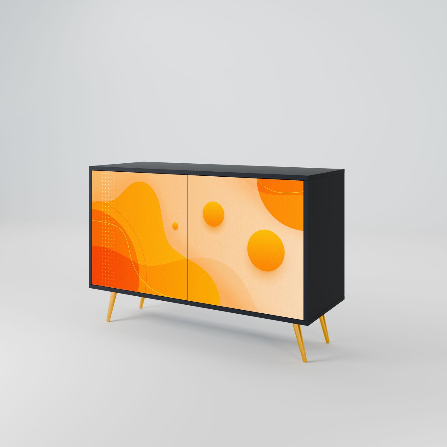 Credenza a 2 ante ORANGE ARRANGEMENT in finitura nera