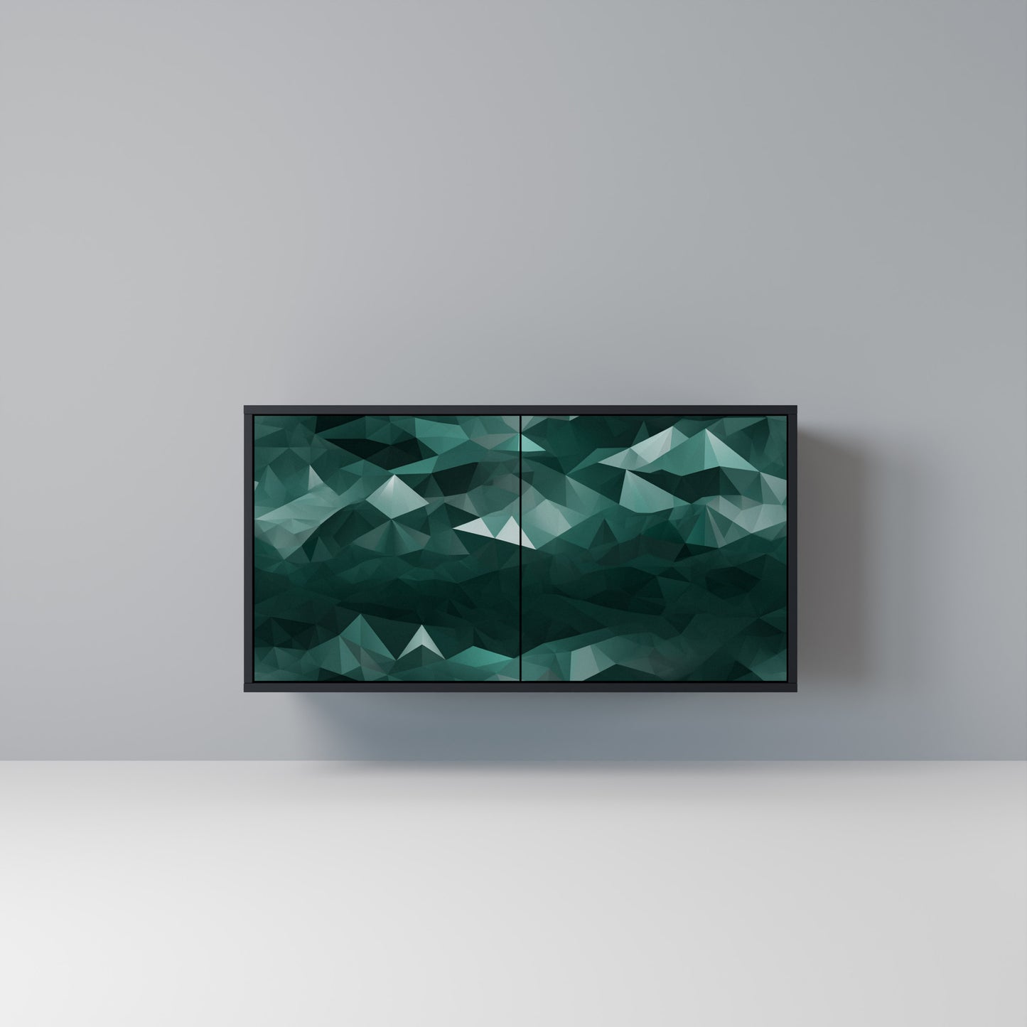POLYGONAL FLOATING Madia a 2 Ante in Finitura Nera