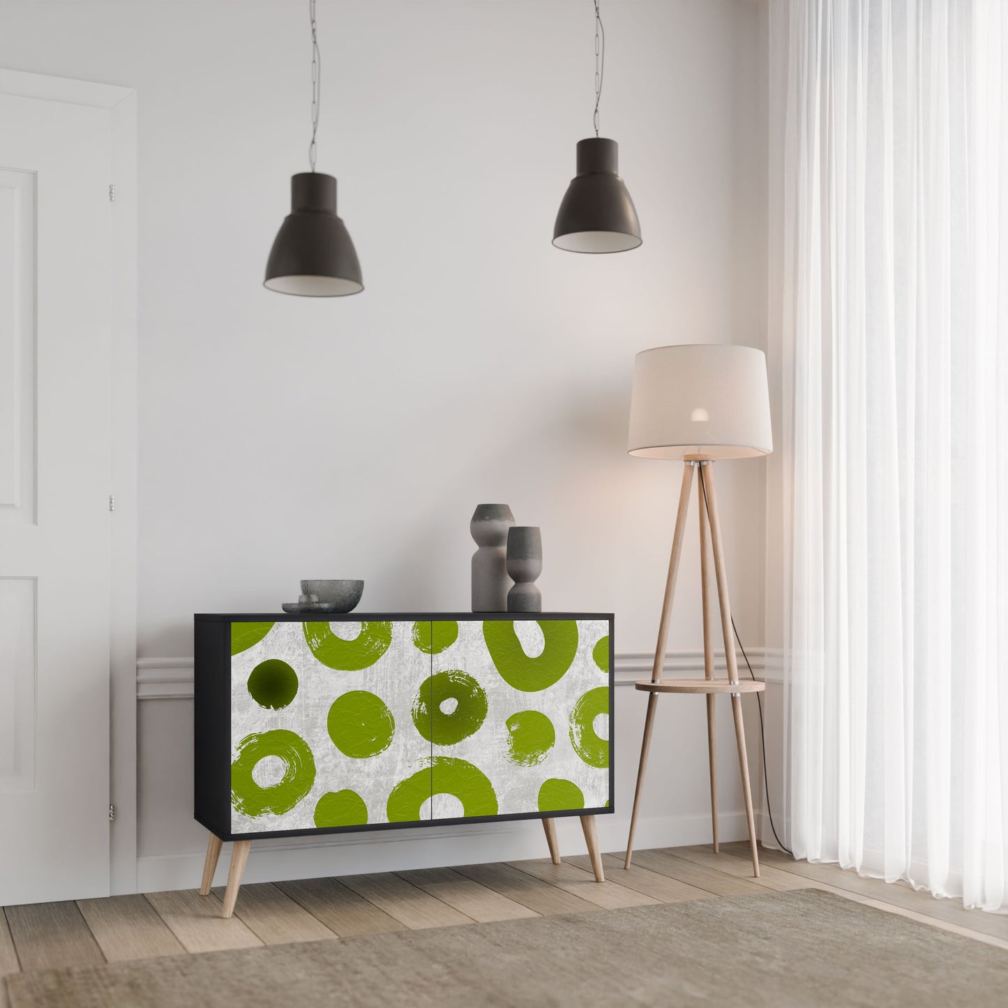 Credenza a 2 ante GREEN RHAPSODY in finitura nera