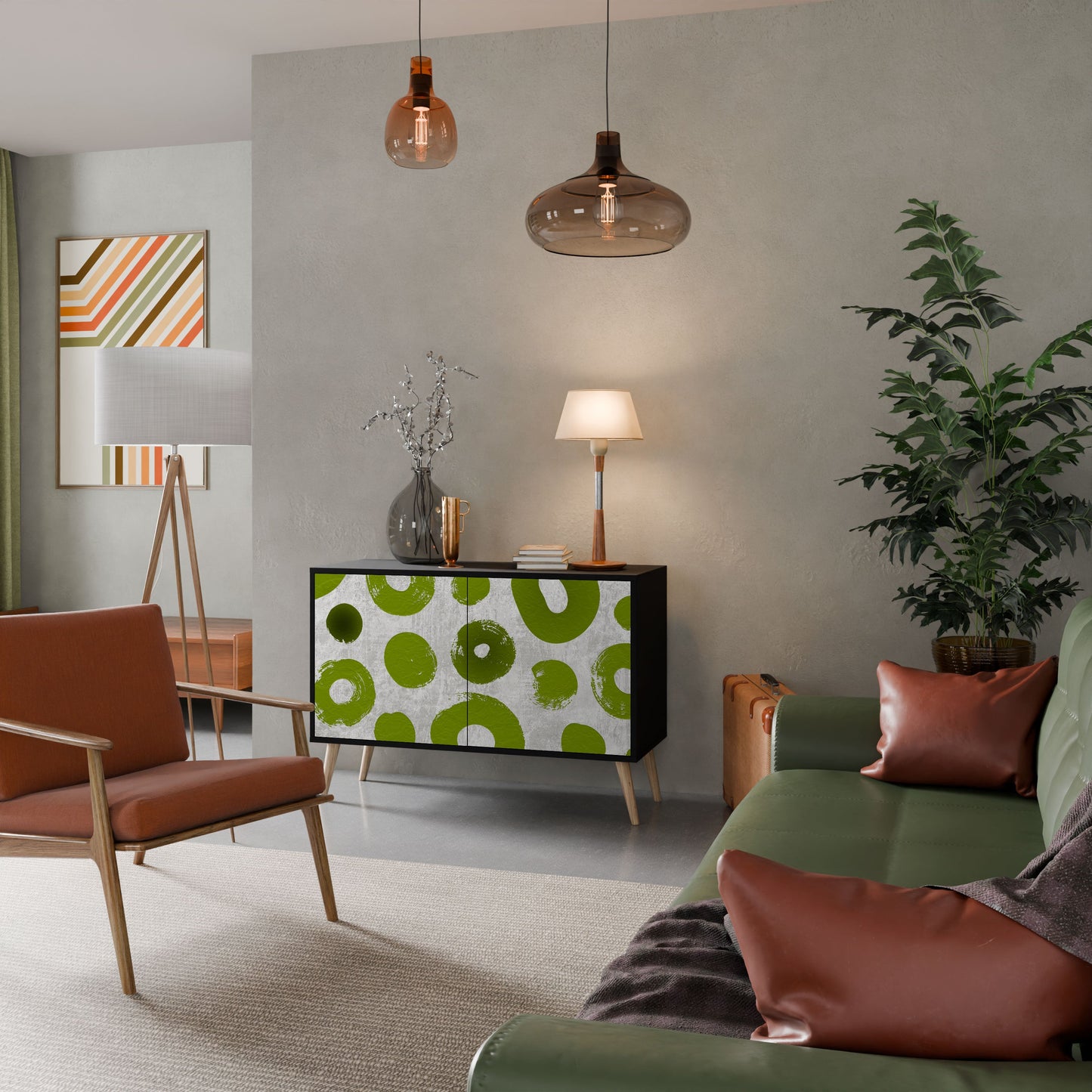 Credenza a 2 ante GREEN RHAPSODY in finitura nera