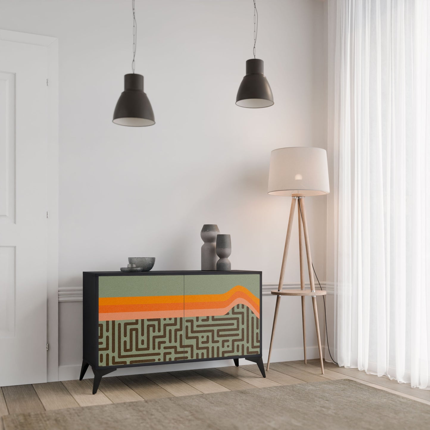 Credenza a 2 ante SIMPLE SOLUTIONS in finitura nera