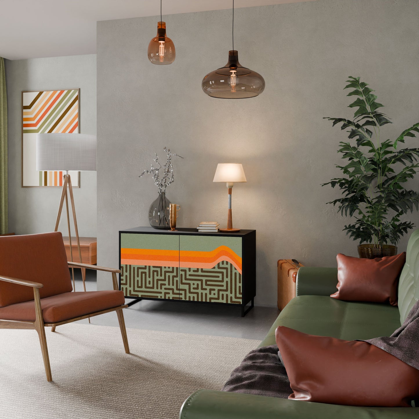 Credenza a 2 ante SIMPLE SOLUTIONS in finitura nera