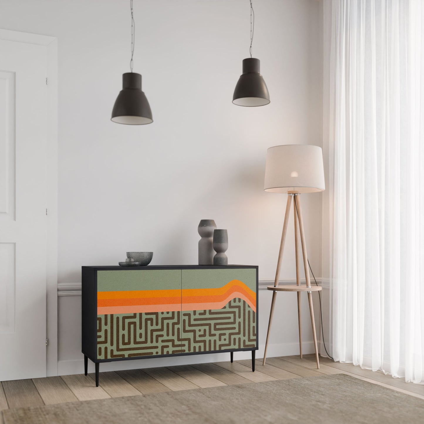 Credenza a 2 ante SIMPLE SOLUTIONS in finitura nera