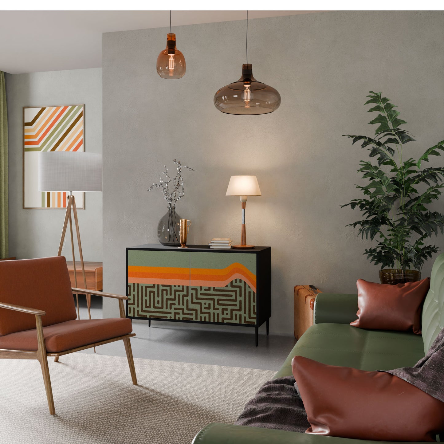 Credenza a 2 ante SIMPLE SOLUTIONS in finitura nera