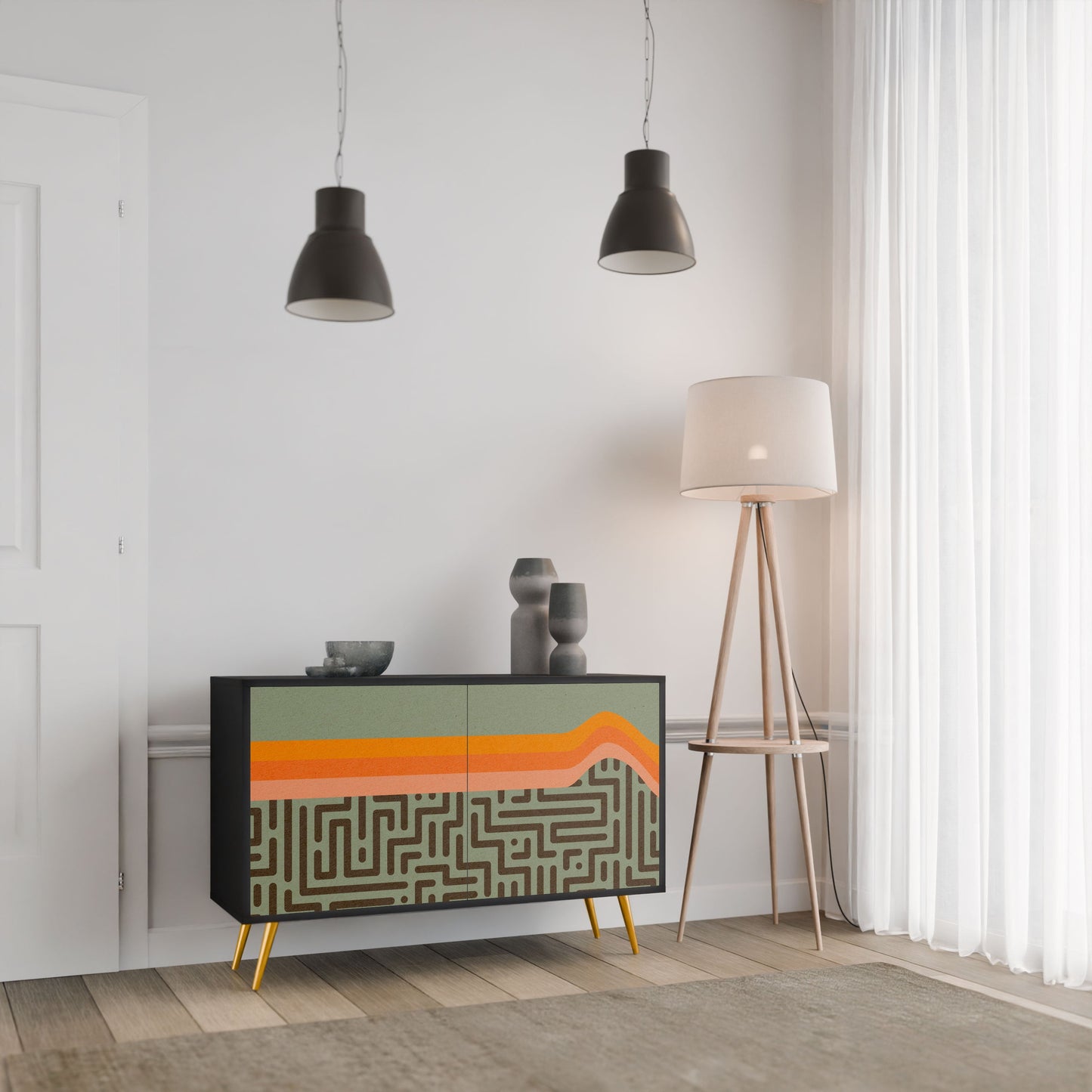 Credenza a 2 ante SIMPLE SOLUTIONS in finitura nera