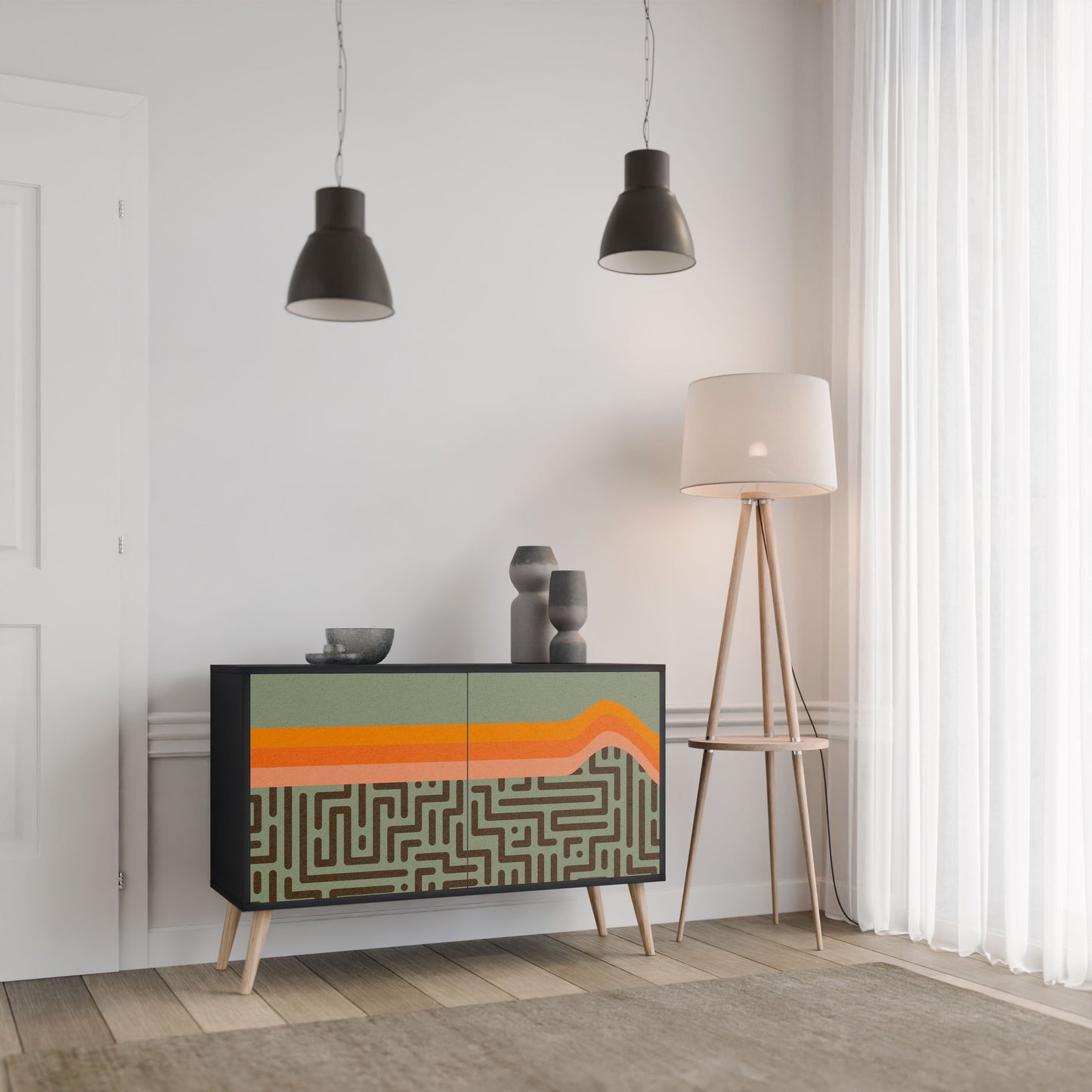 Credenza a 2 ante SIMPLE SOLUTIONS in finitura nera