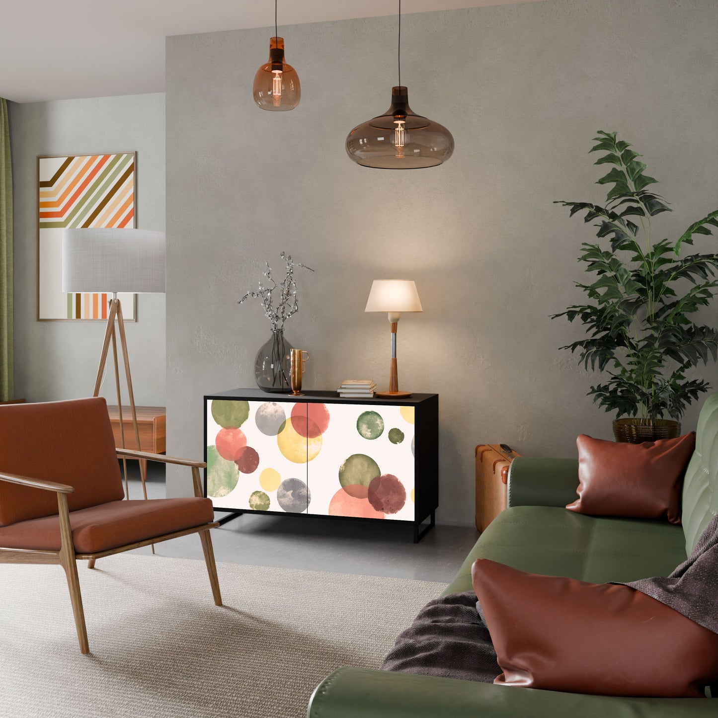 Credenza FLEETING HAPPINESS a 2 ante in finitura nera