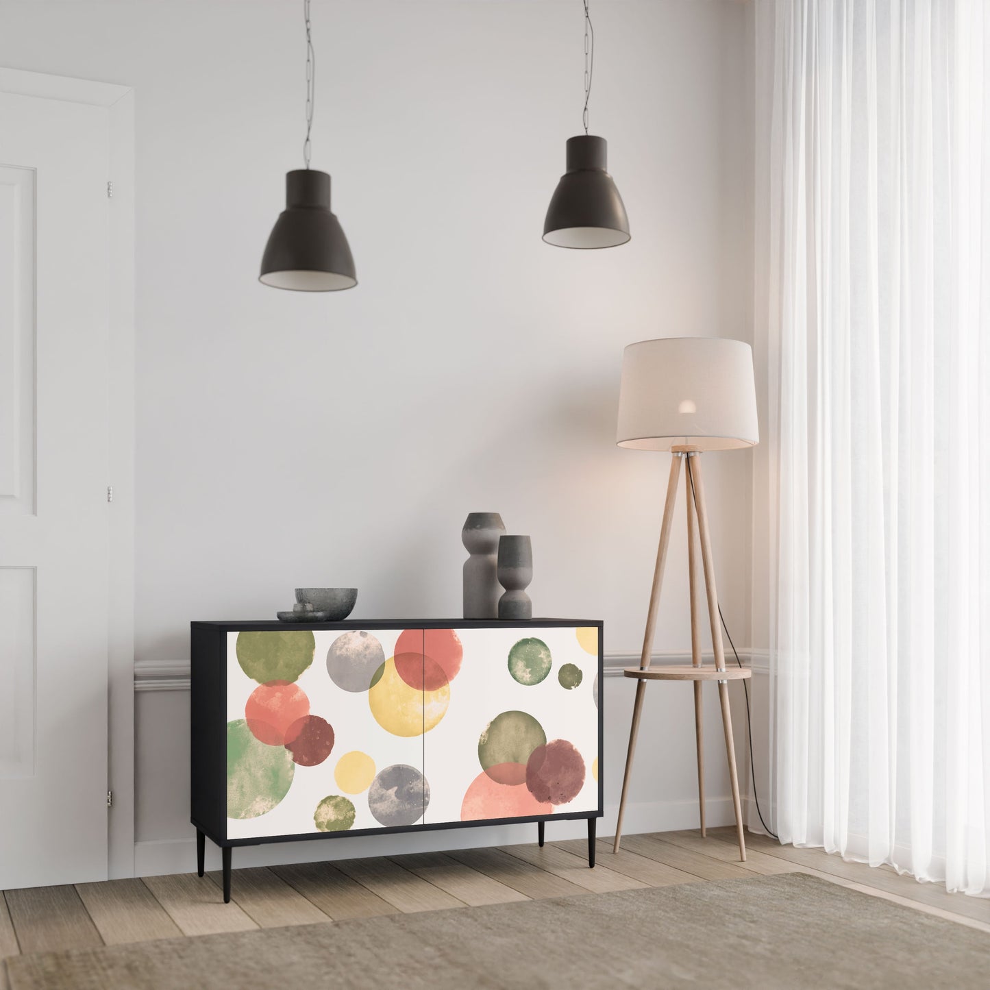 Credenza FLEETING HAPPINESS a 2 ante in finitura nera