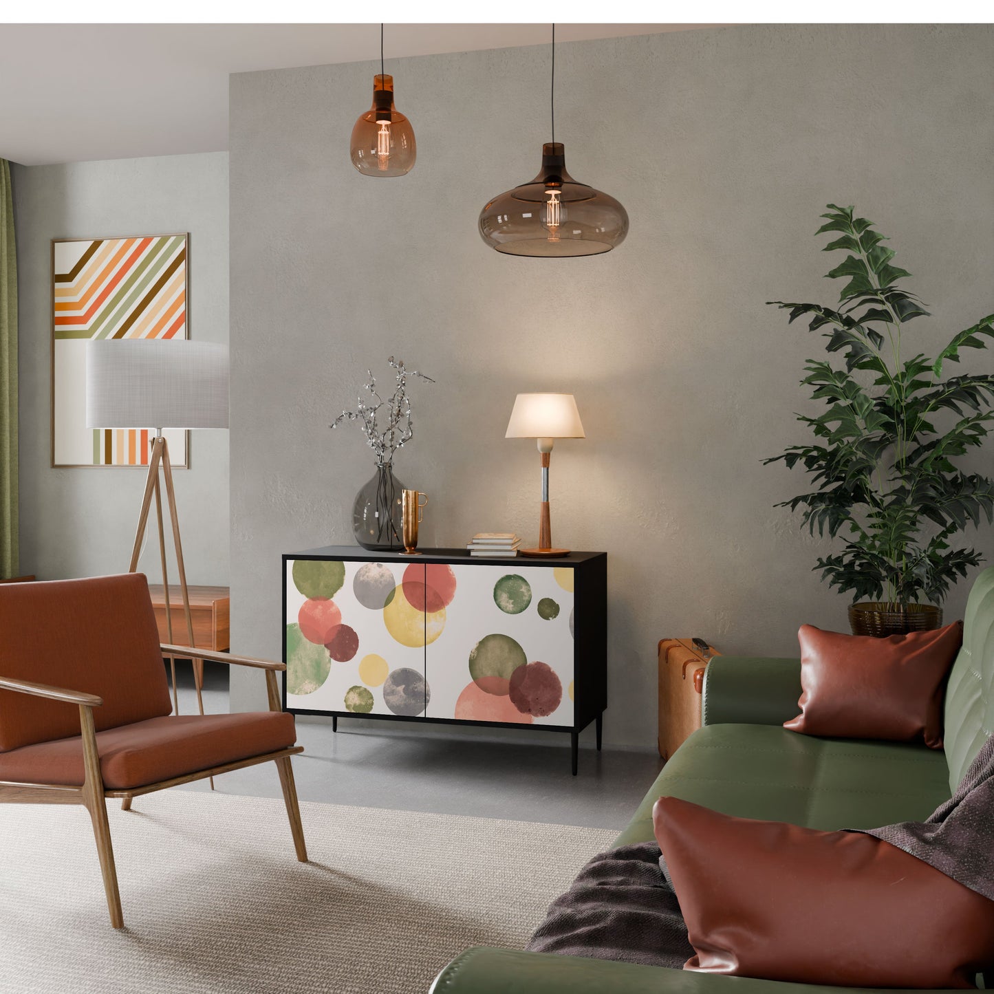 Credenza FLEETING HAPPINESS a 2 ante in finitura nera