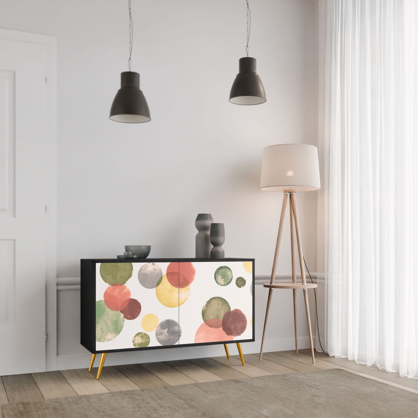 Credenza FLEETING HAPPINESS a 2 ante in finitura nera