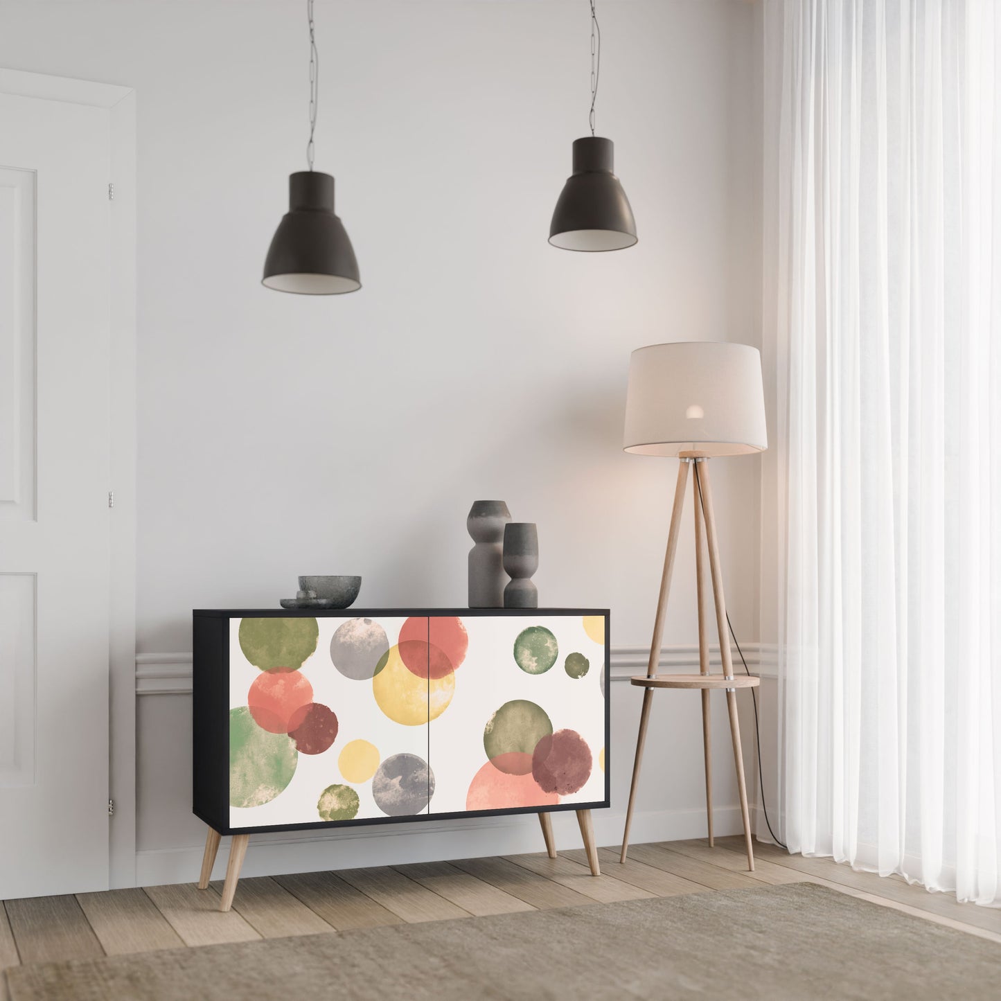 Credenza FLEETING HAPPINESS a 2 ante in finitura nera