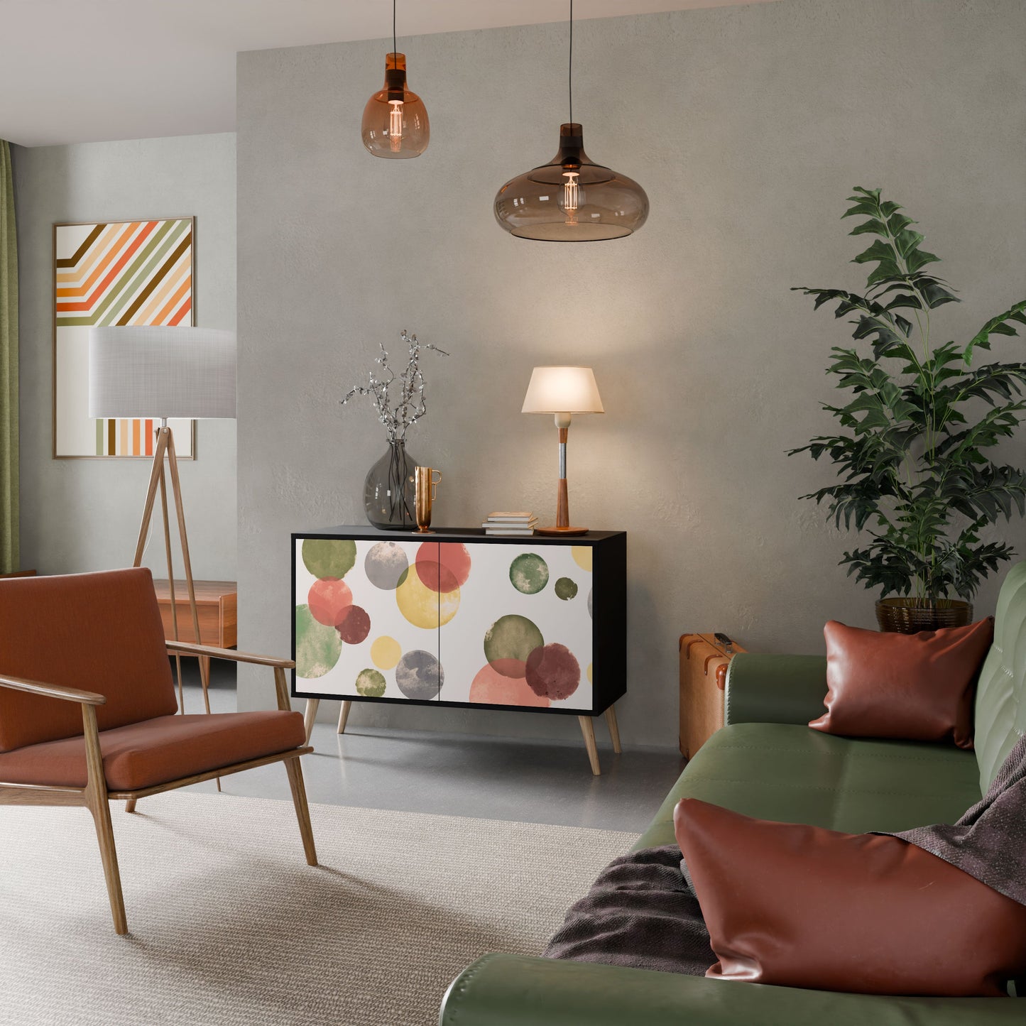 Credenza FLEETING HAPPINESS a 2 ante in finitura nera
