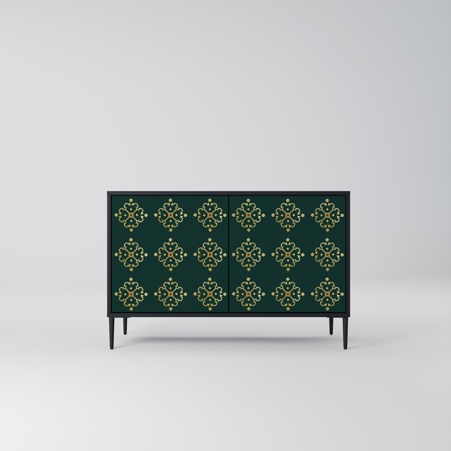 Credenza a 2 ante ROYAL MEDALLION in finitura nera