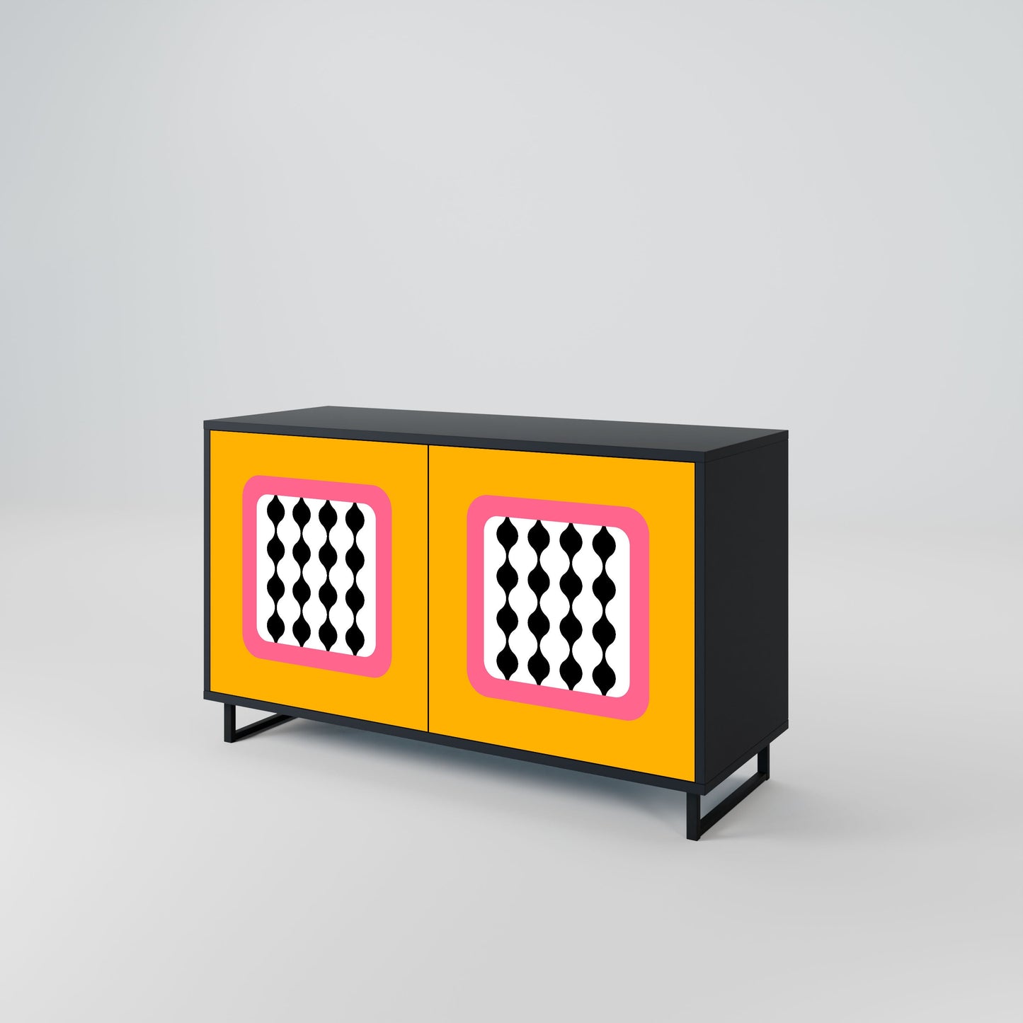 Credenza a 2 ante TEARS IN HEAVEN in finitura nera