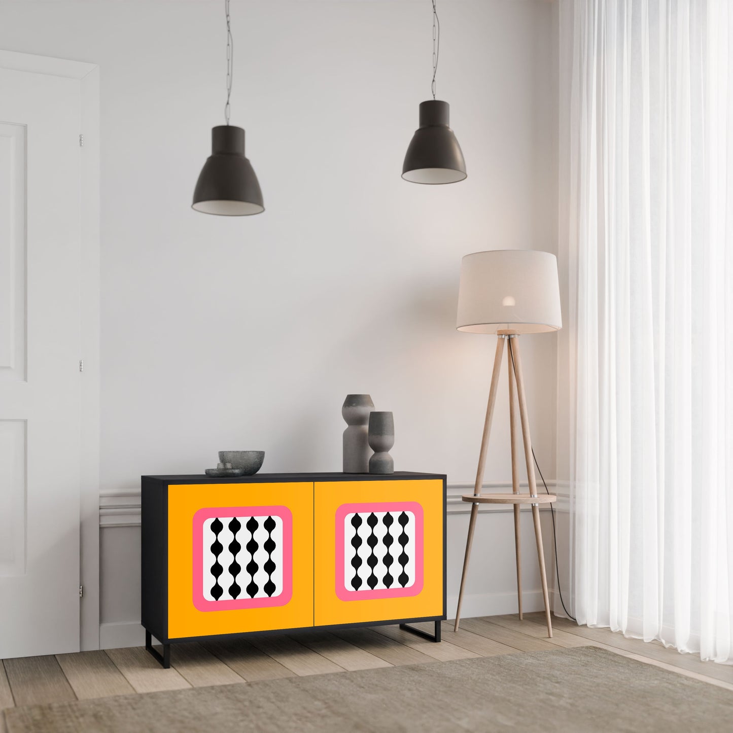 Credenza a 2 ante TEARS IN HEAVEN in finitura nera