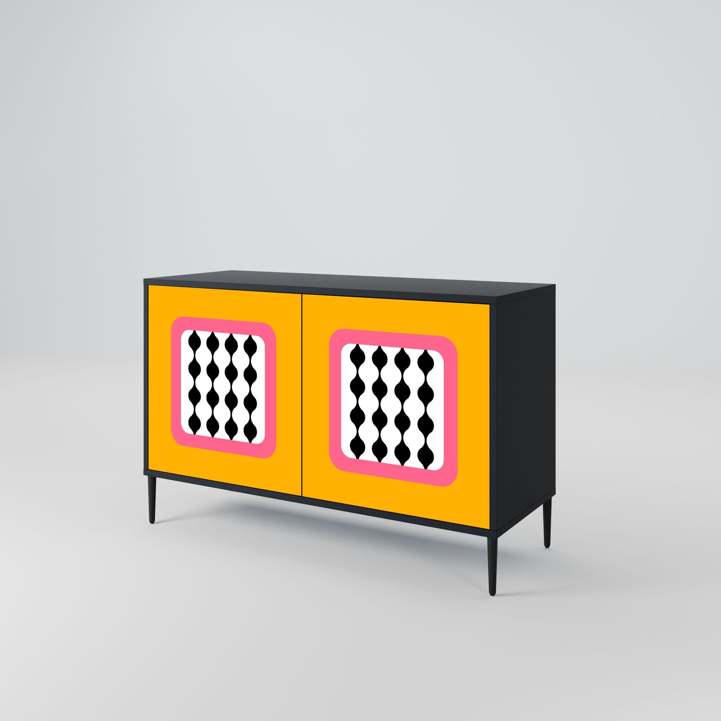 Credenza a 2 ante TEARS IN HEAVEN in finitura nera
