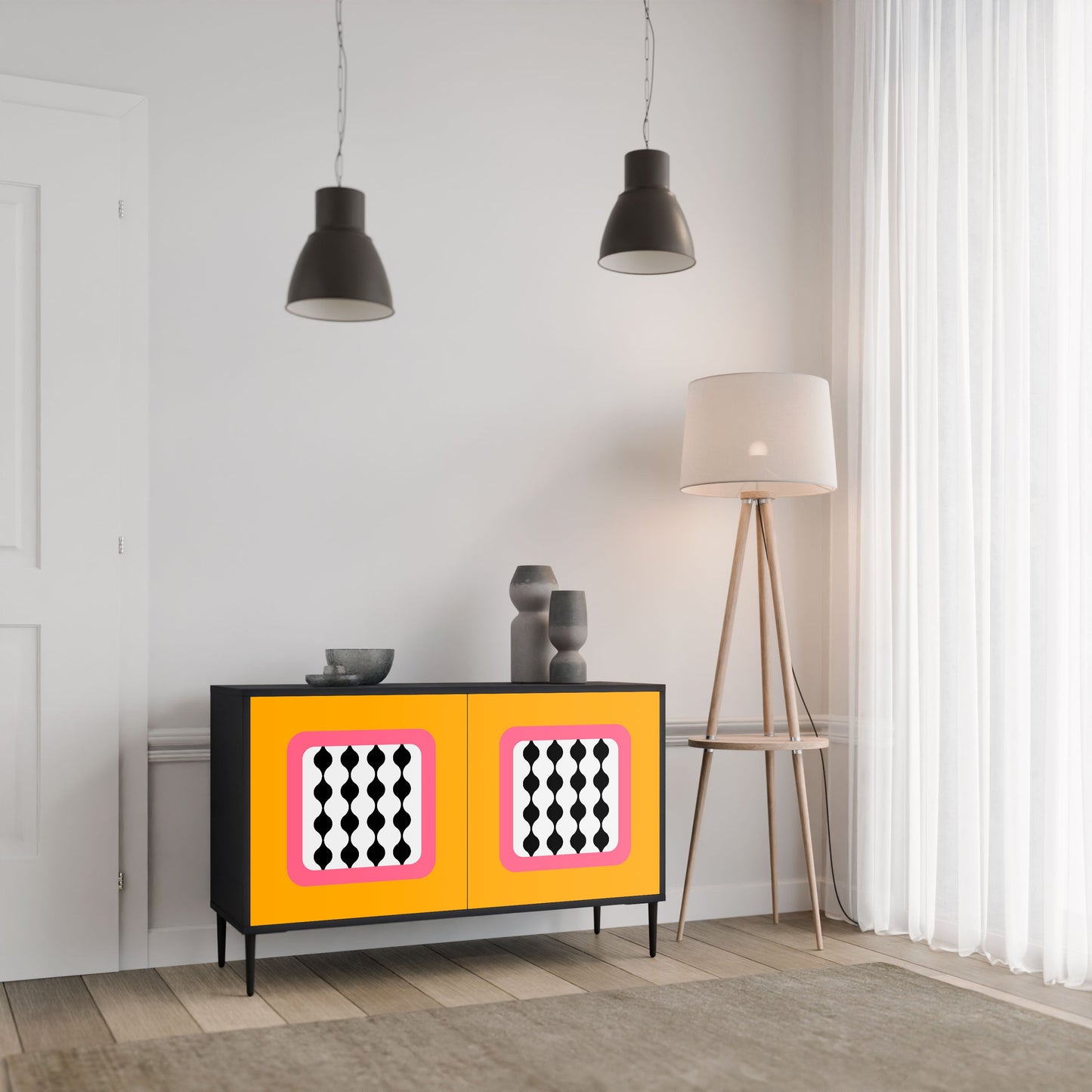 Credenza a 2 ante TEARS IN HEAVEN in finitura nera