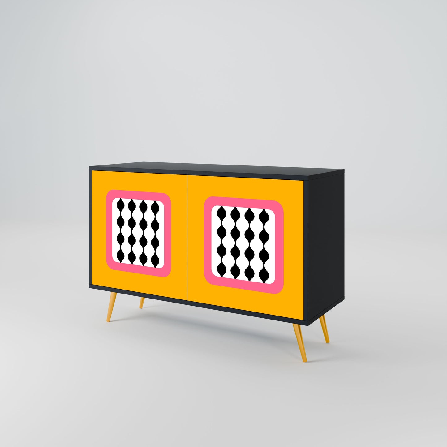 Credenza a 2 ante TEARS IN HEAVEN in finitura nera