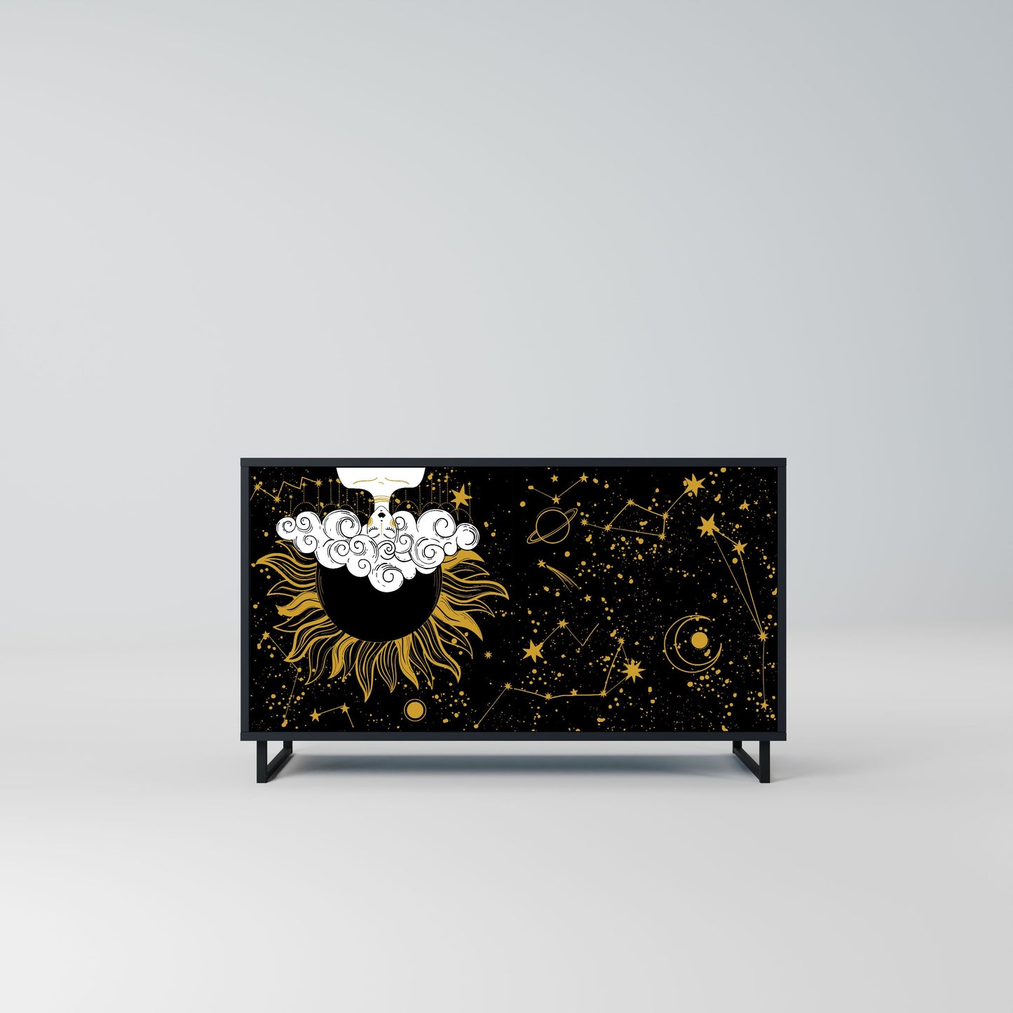 Credenza STELLAR CONSTELLATIONS a 2 ante in finitura nera