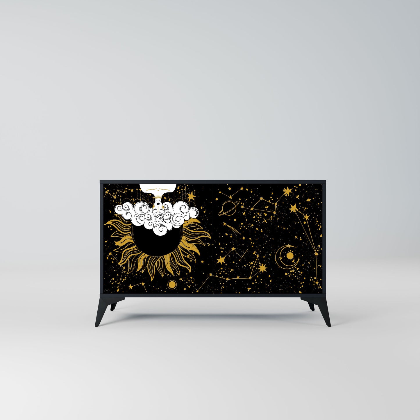 Credenza STELLAR CONSTELLATIONS a 2 ante in finitura nera