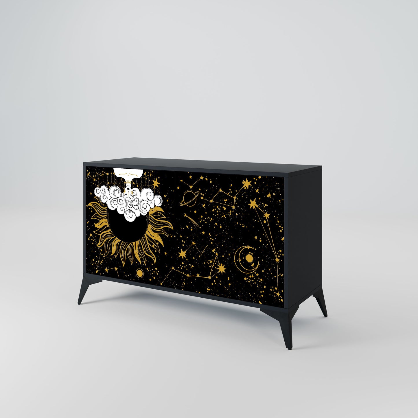 Credenza STELLAR CONSTELLATIONS a 2 ante in finitura nera